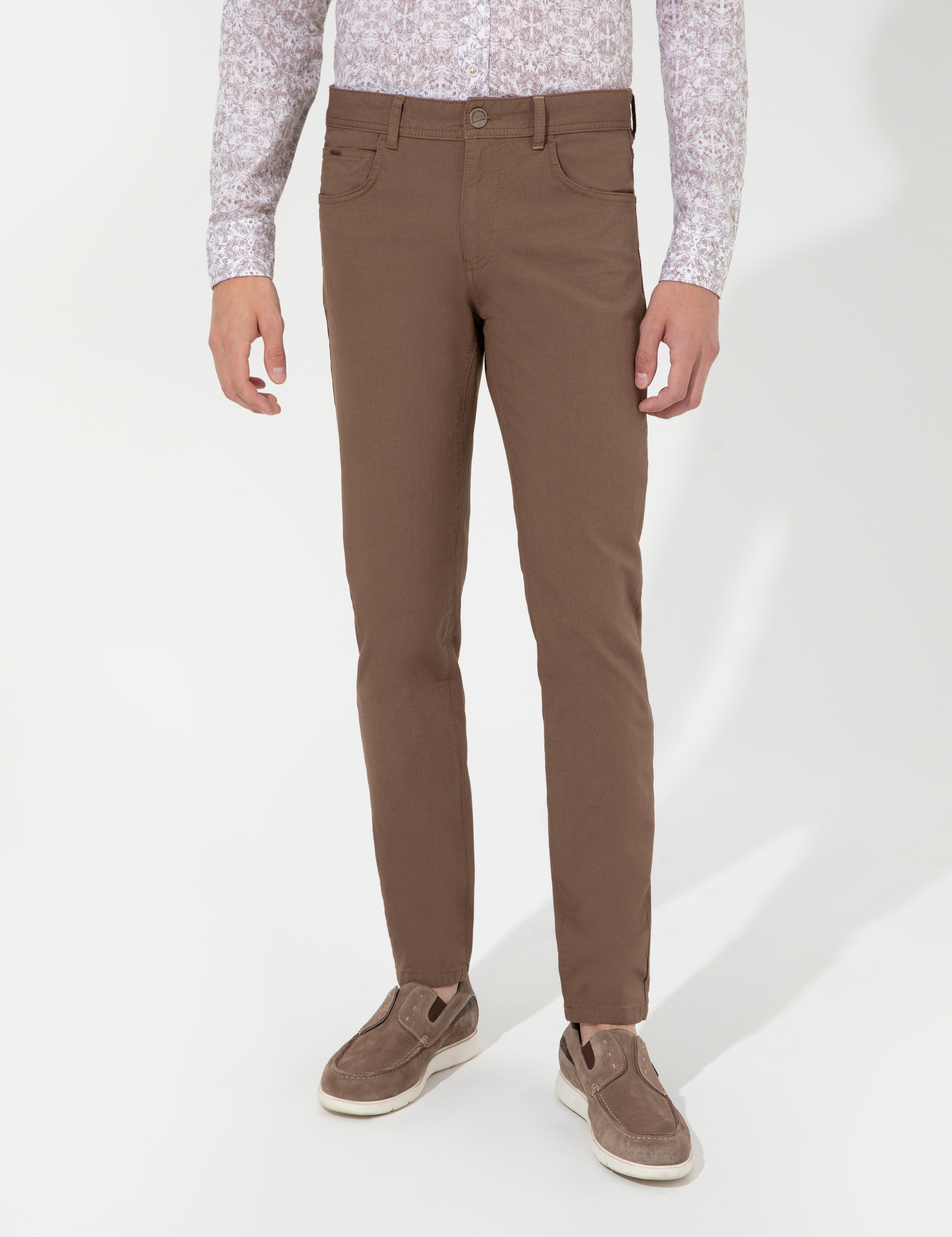 Açık Kahverengi Slim Fit Kanvas Pantolon