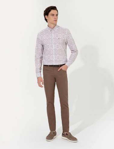 Açık Kahverengi Slim Fit Kanvas Pantolon