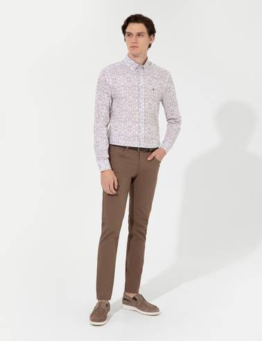 Açık Kahverengi Slim Fit Kanvas Pantolon