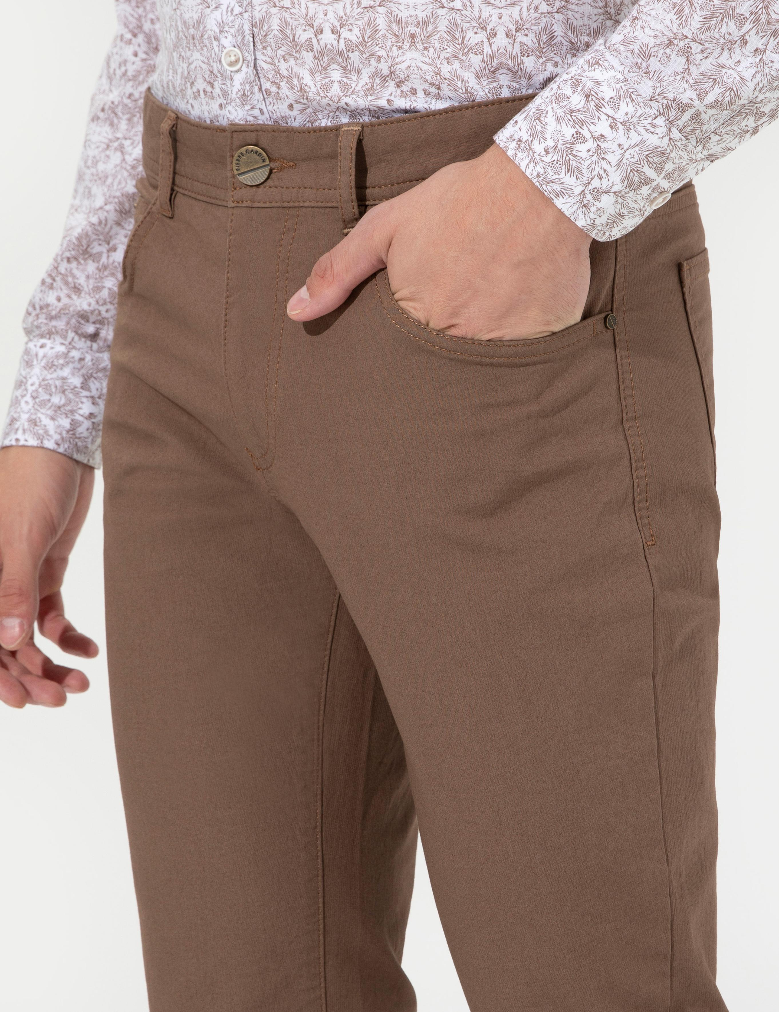 Açık Kahverengi Slim Fit Kanvas Pantolon