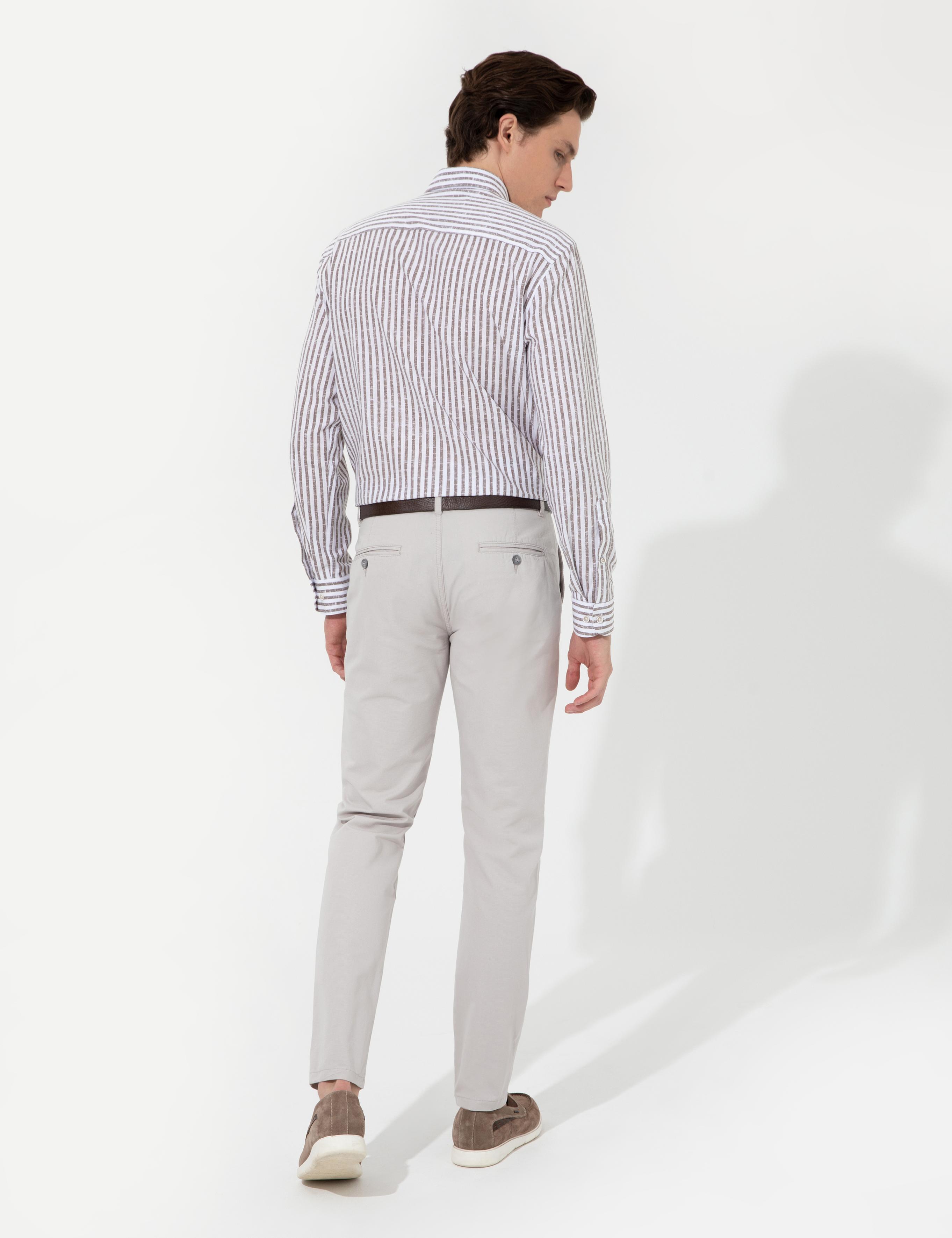 Gri Slim Fit Chino Pantolon