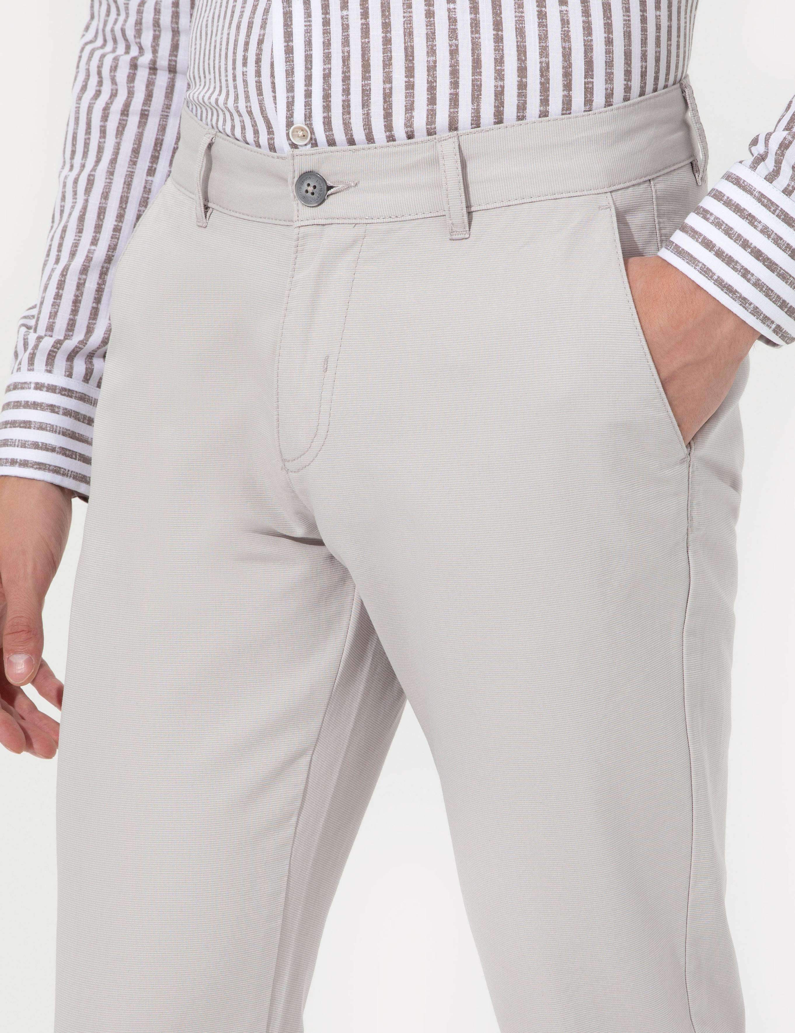 Gri Slim Fit Chino Pantolon