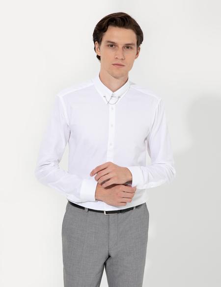 Beyaz Slim Fit Smokin Gömlek - 50251106008