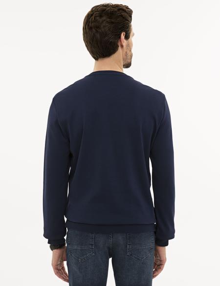 Lacivert Standart Fit Bisiklet Yaka Sweatshirt - 50228193041