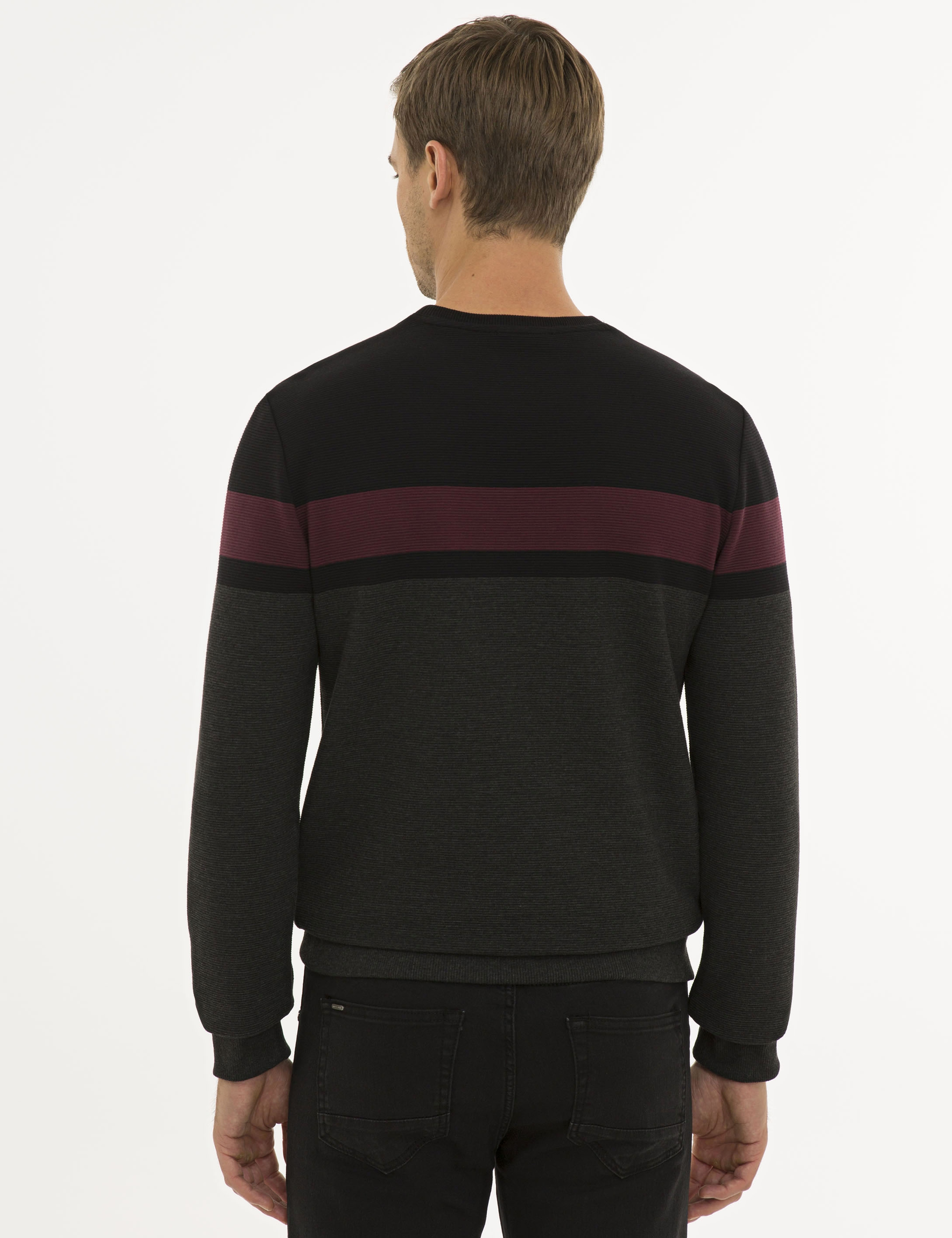 Siyah Standart Fit Sweatshirt - Image 4