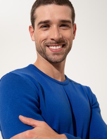 Saks Melanj Slim Fit Bisiklet Yaka Triko Kazak - 50257068007