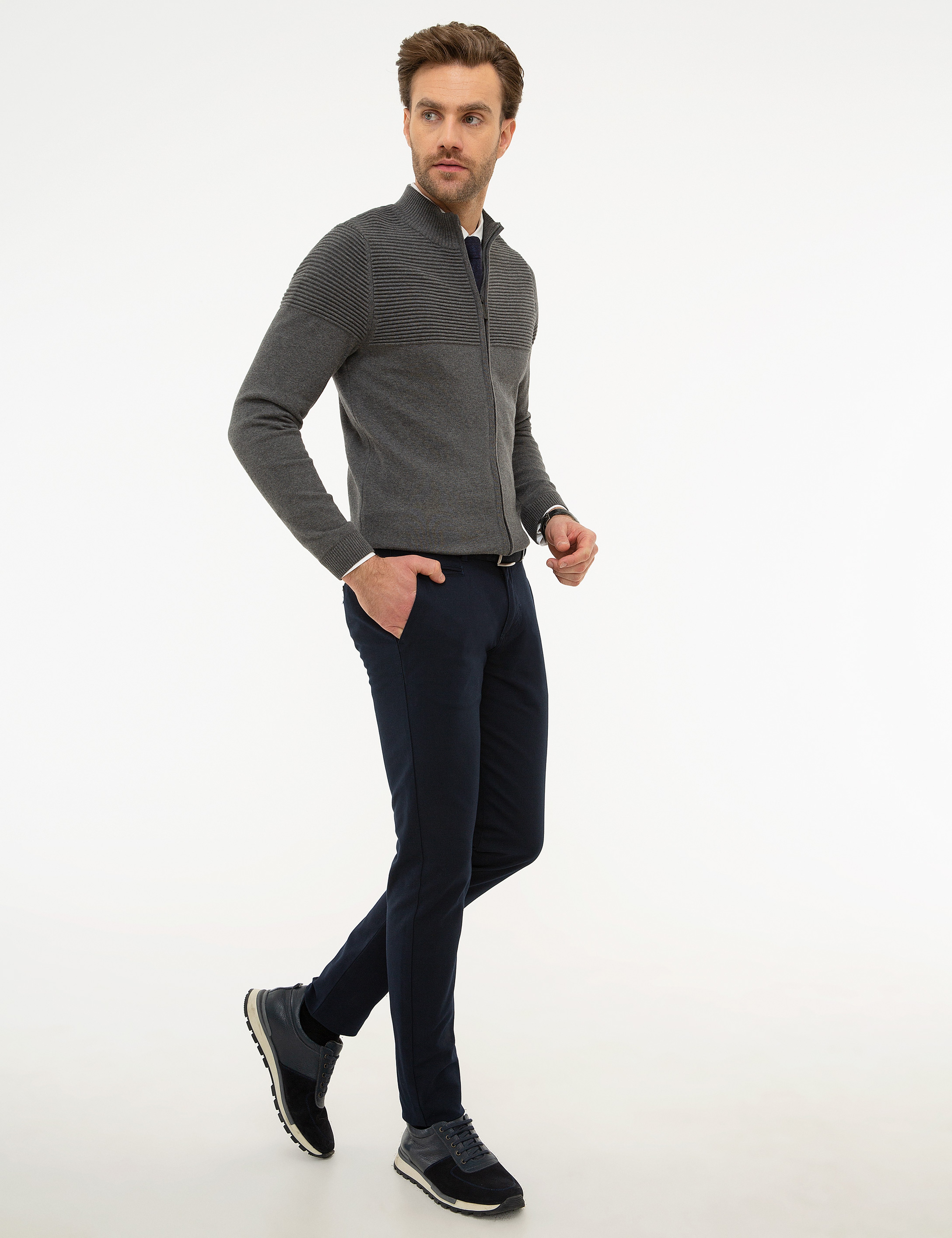 Lacivert Slim Fit Chino Pantolon