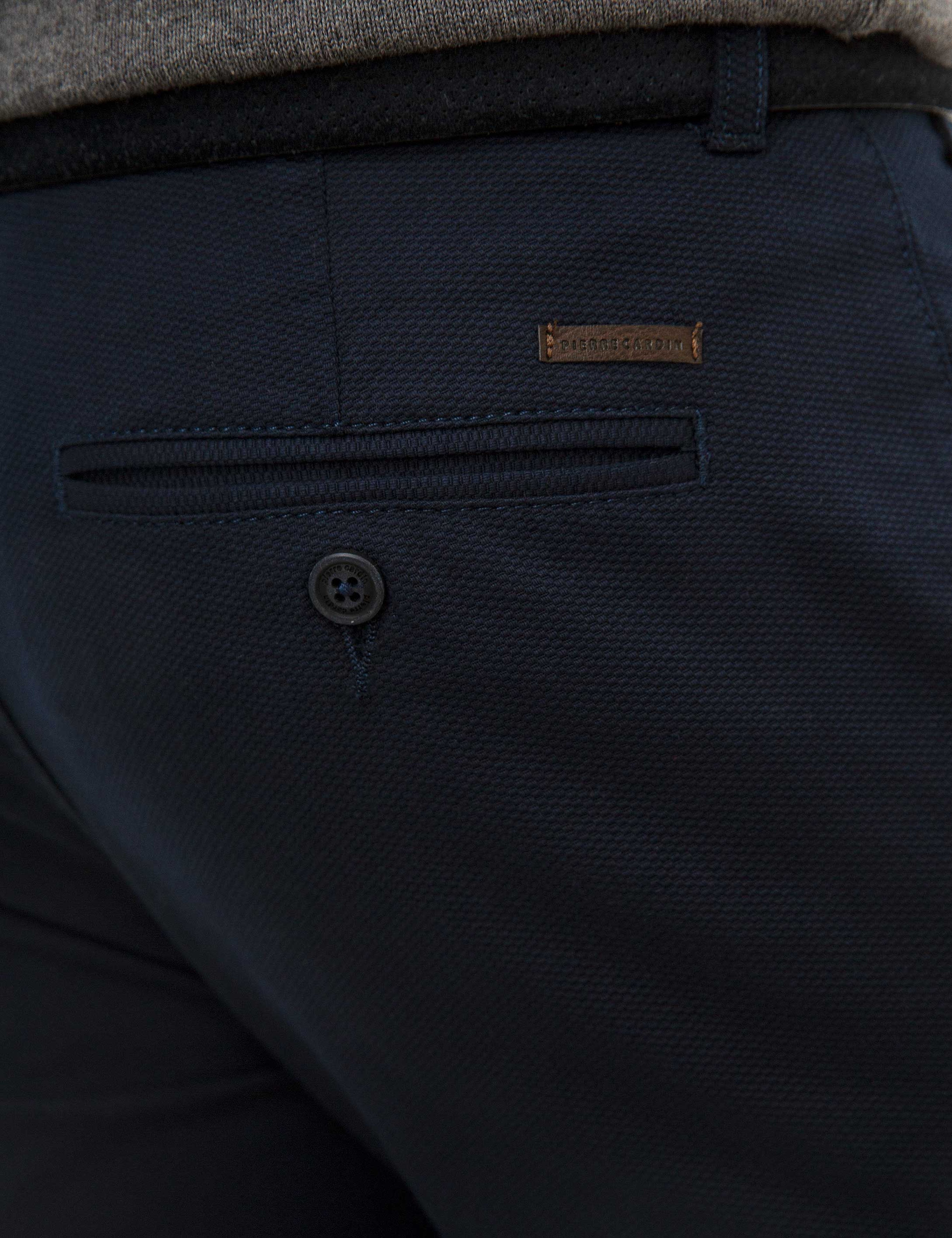 Lacivert Slim Fit Chino Pantolon - Image 4