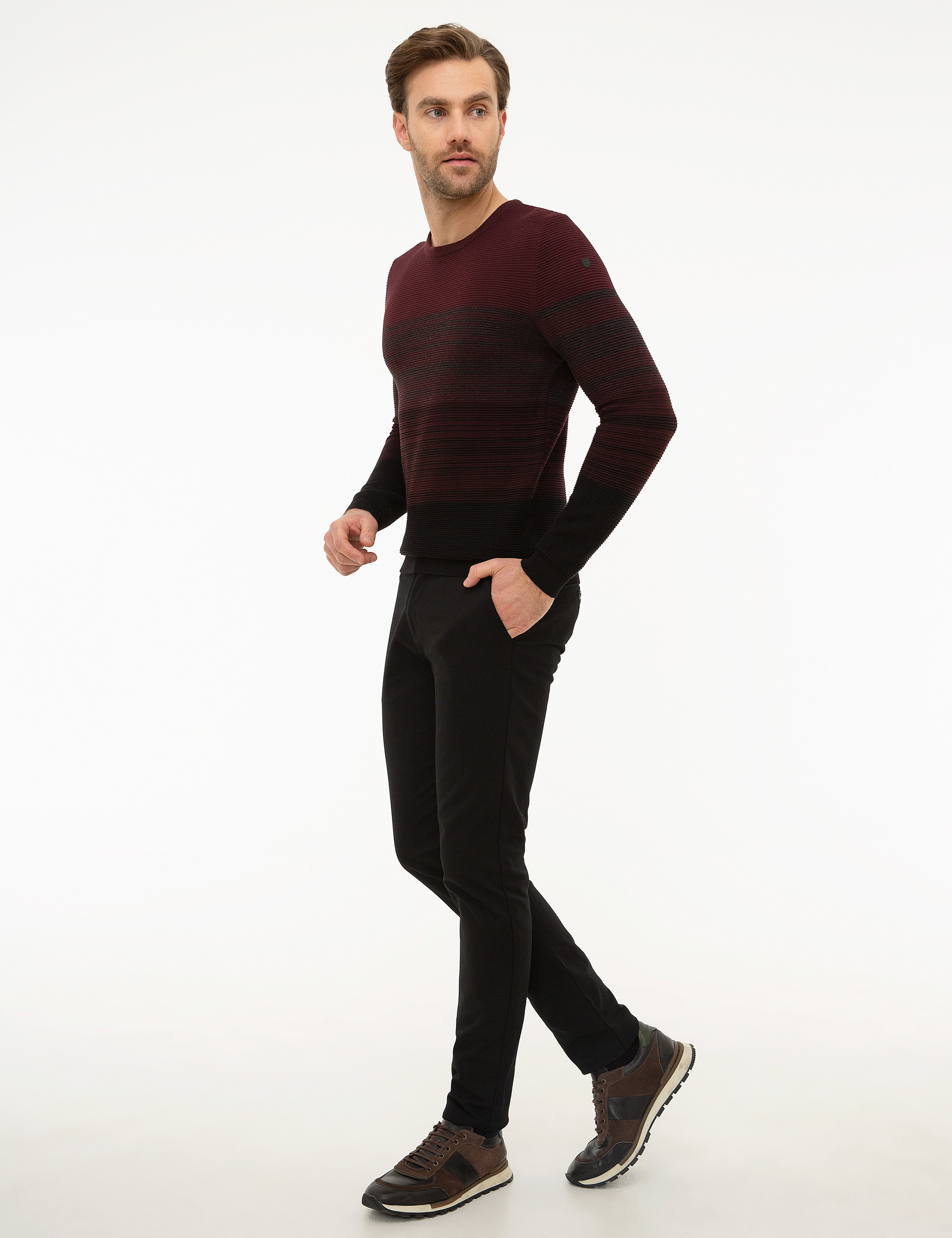 Siyah Slim Fit Kanvas Pantolon - Image 2