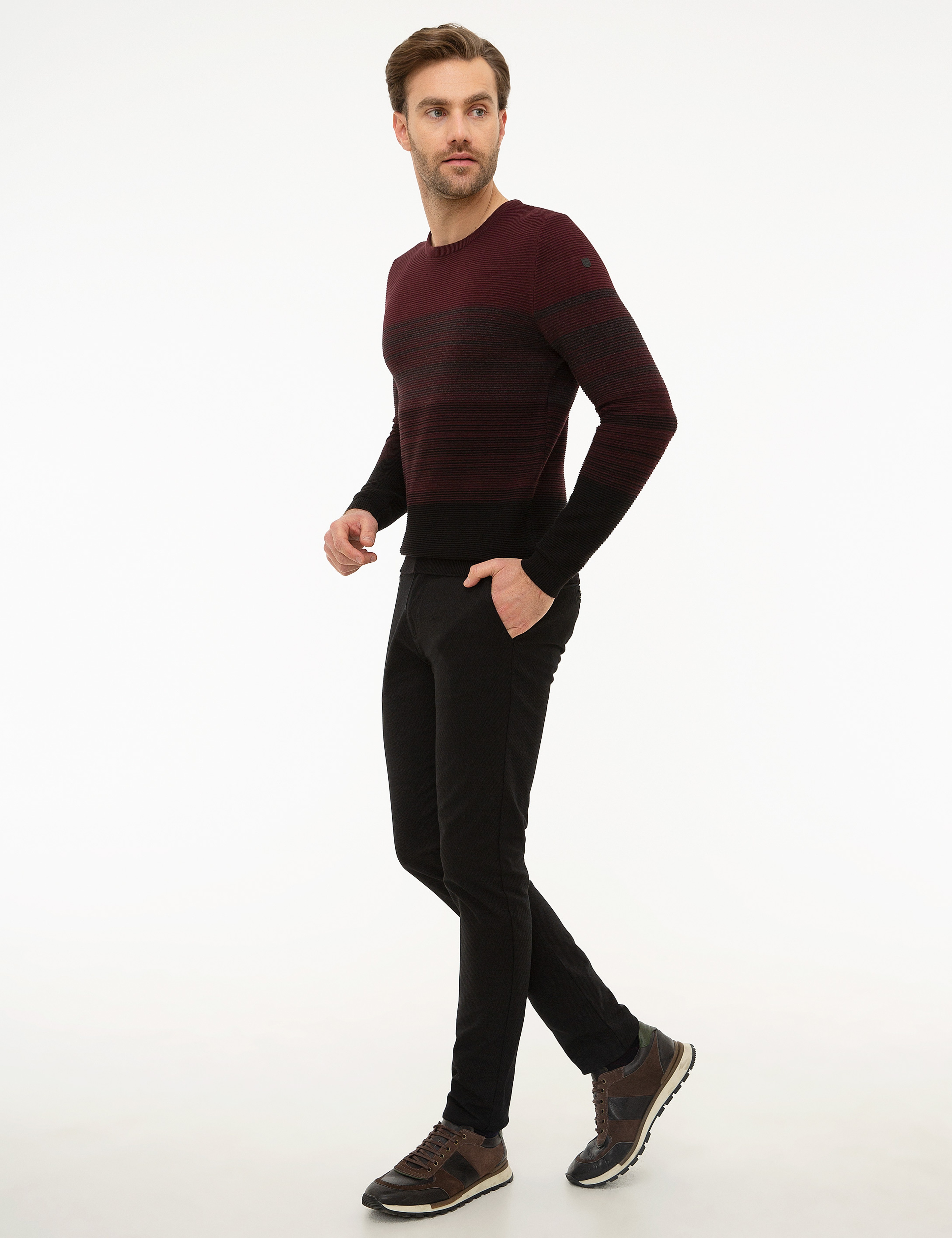 Siyah Slim Fit Kanvas Pantolon