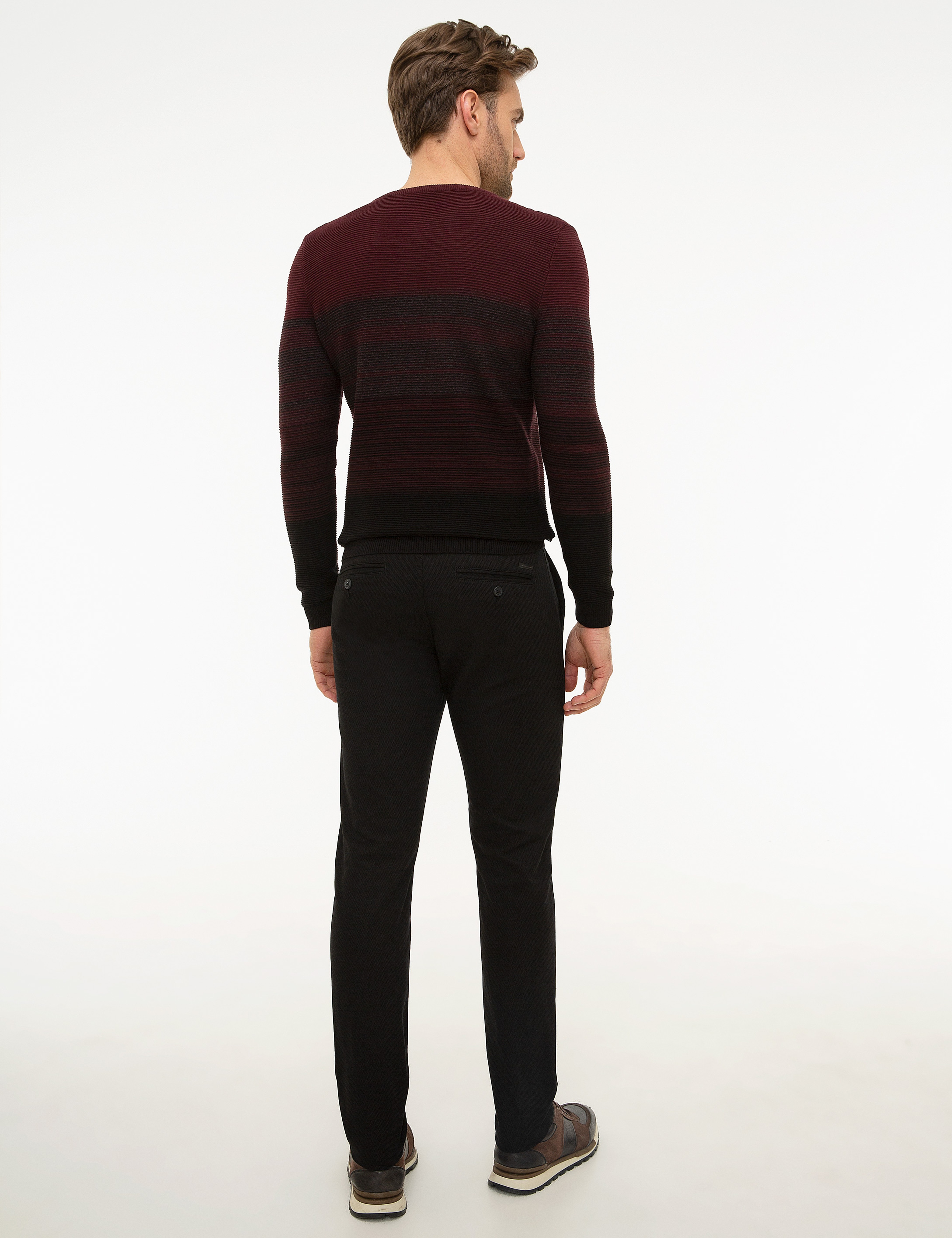 Siyah Slim Fit Kanvas Pantolon - Image 3
