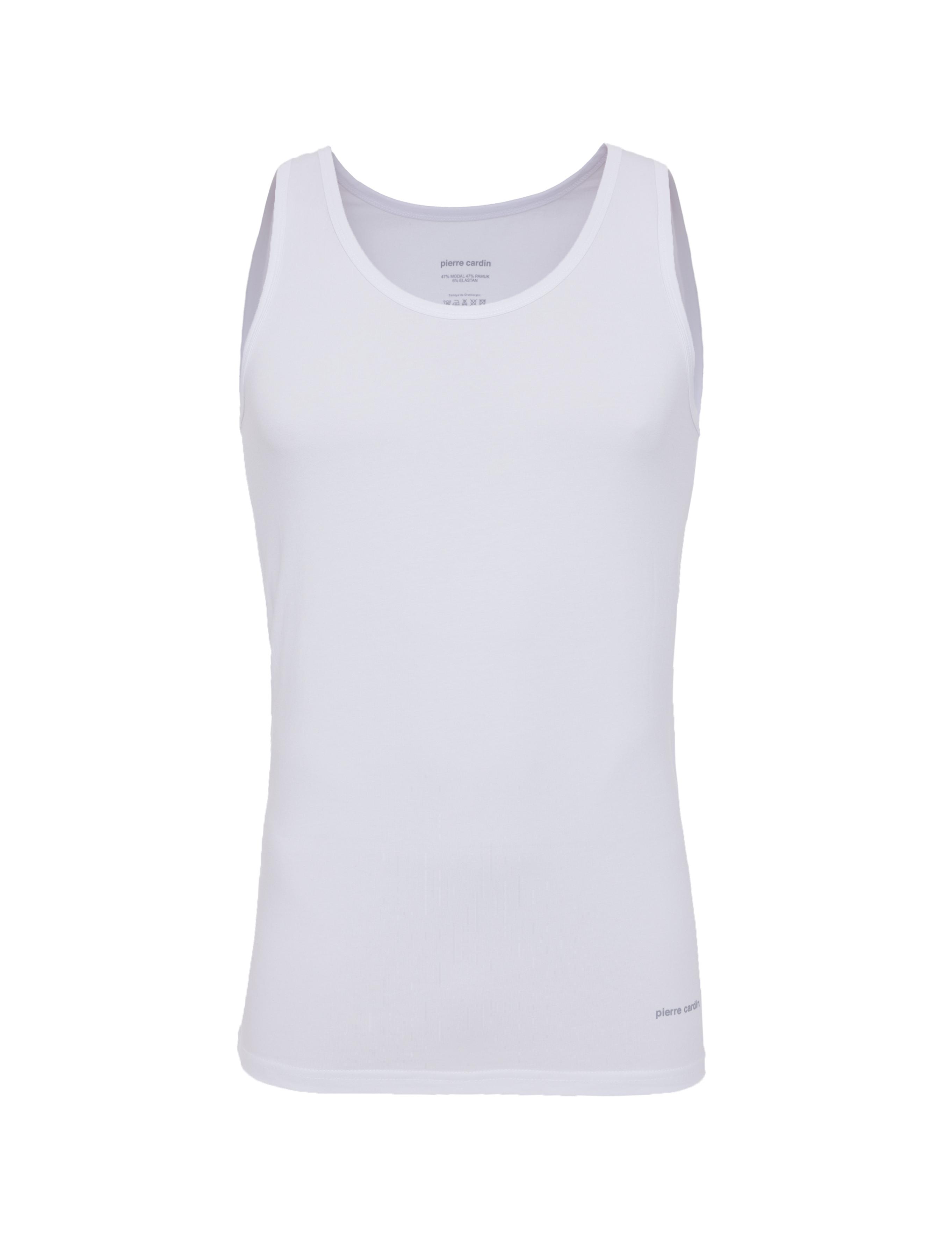 Beyaz Pamuk Modal Karışımlı 2'li Atlet