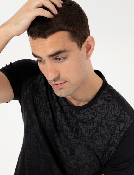 Siyah Slim Fit Bisiklet Yaka Tişört - 50254026026