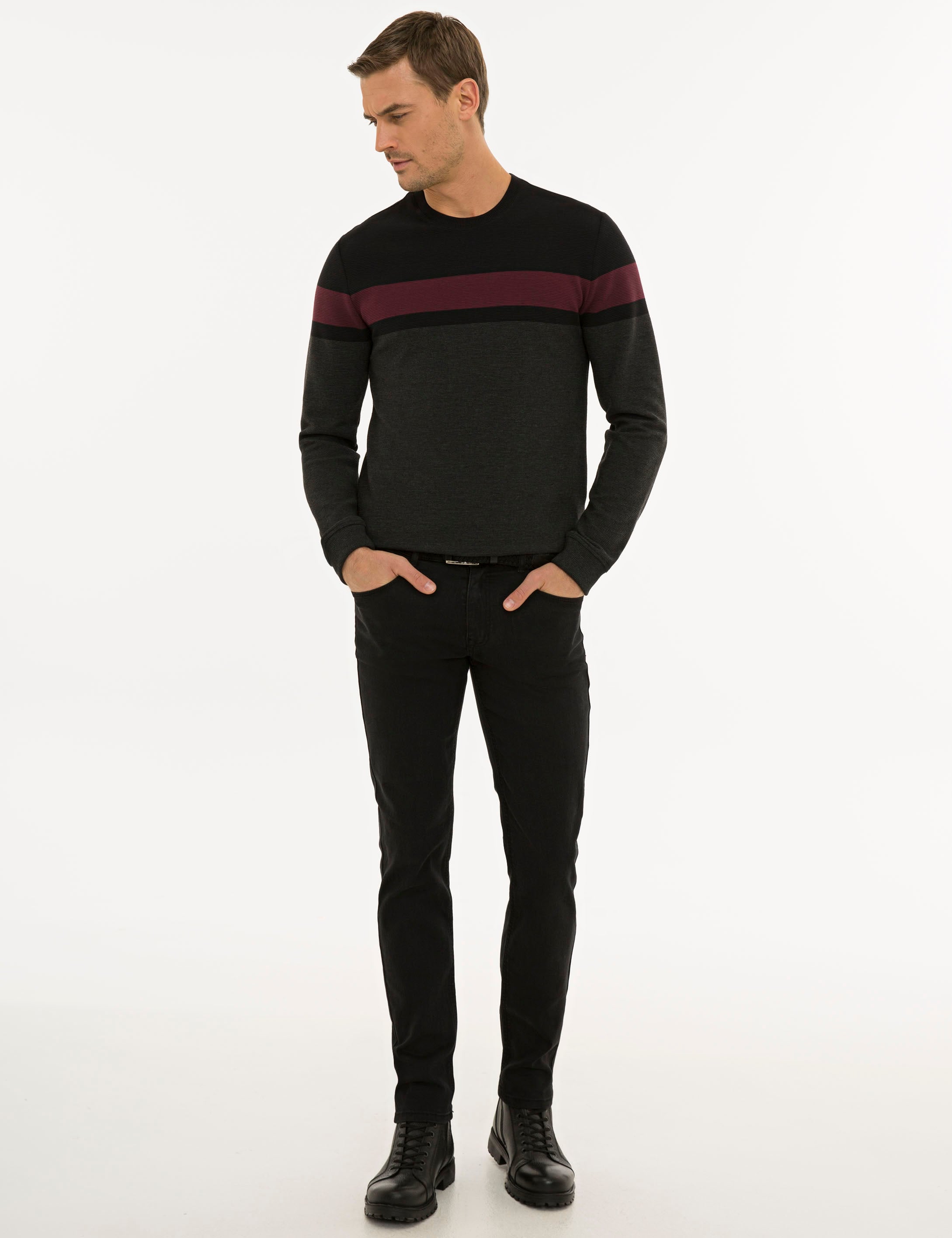 Siyah Slim Fit Denim Pantolon