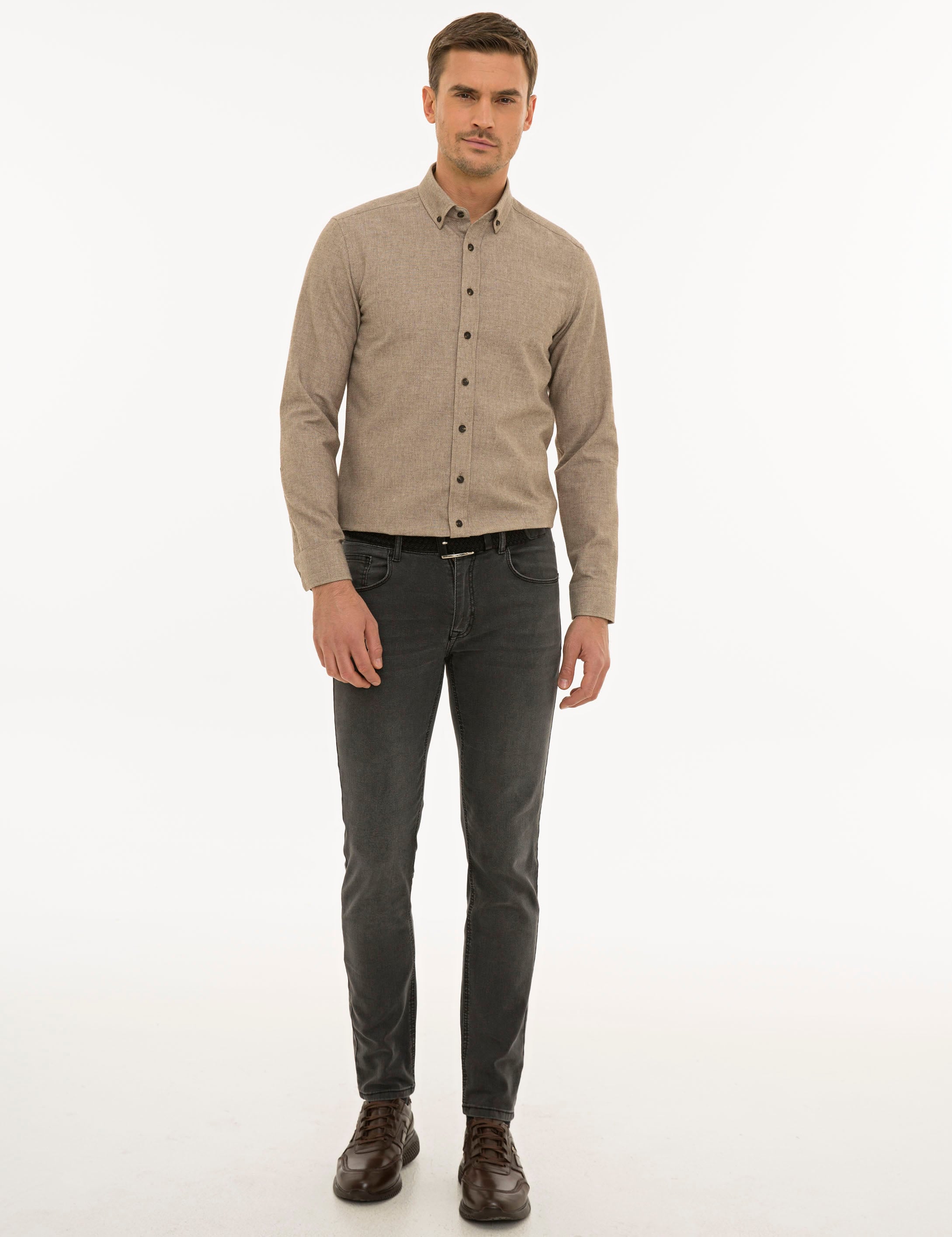 Antrasit Slim Fit Denim Pantolon