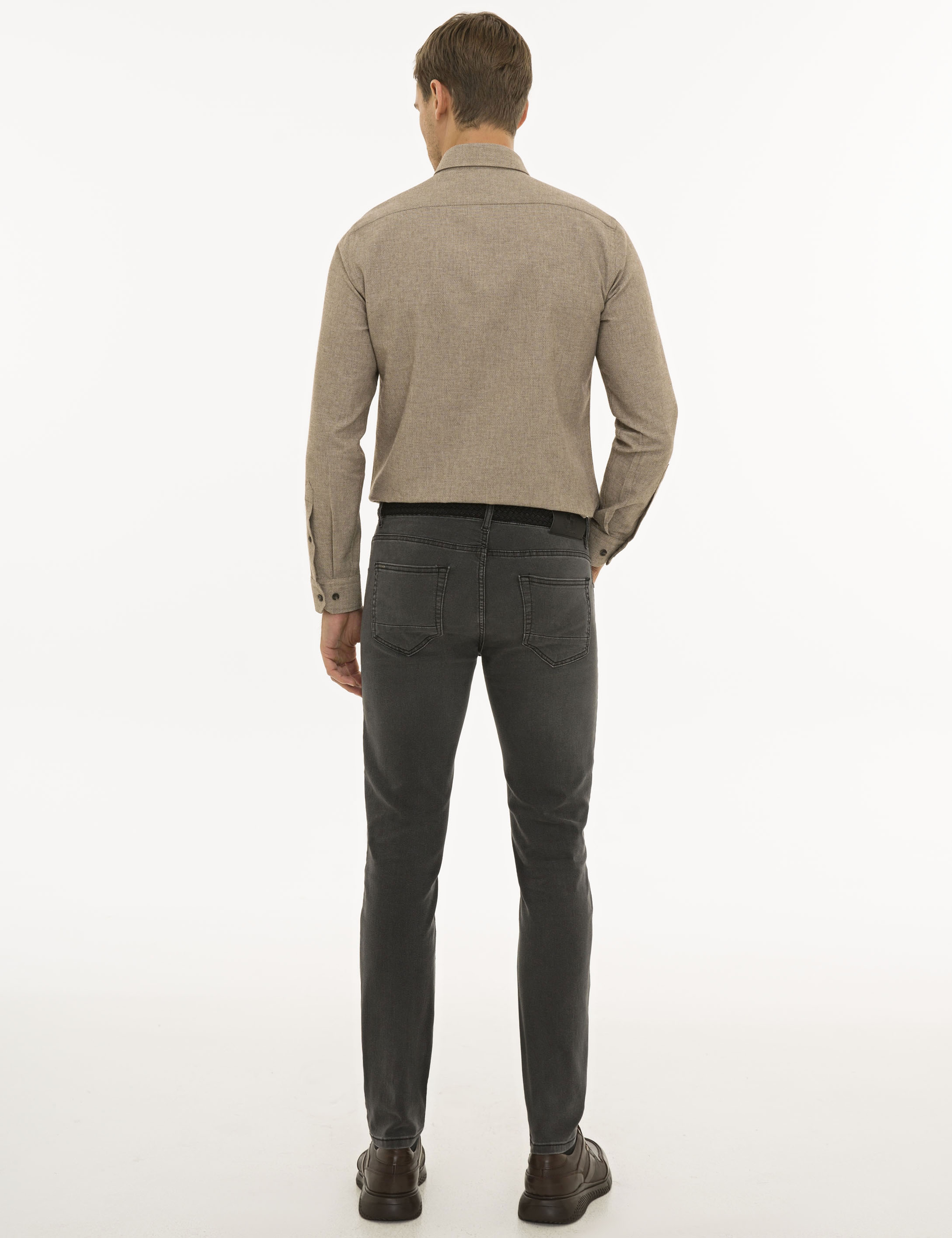 Antrasit Slim Fit Denim Pantolon