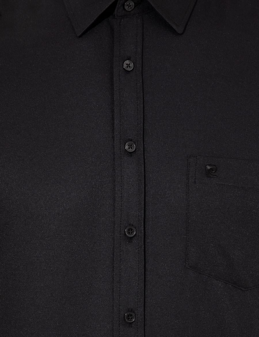 Siyah Regular Fit Kısa Kollu Gömlek