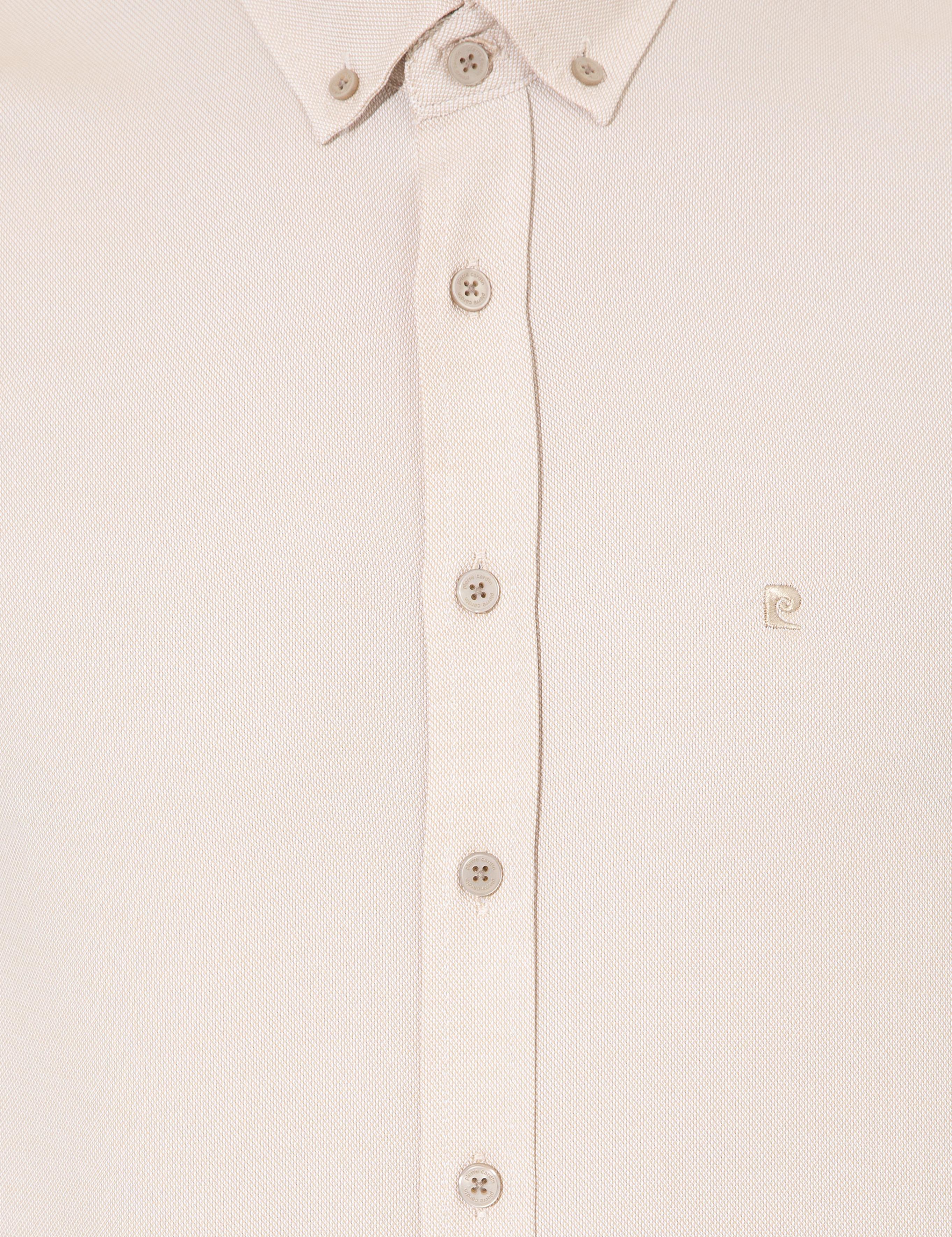 Bej Slim Fit Oxford Gömlek