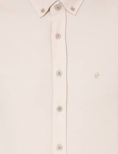 Bej Slim Fit Oxford Gömlek