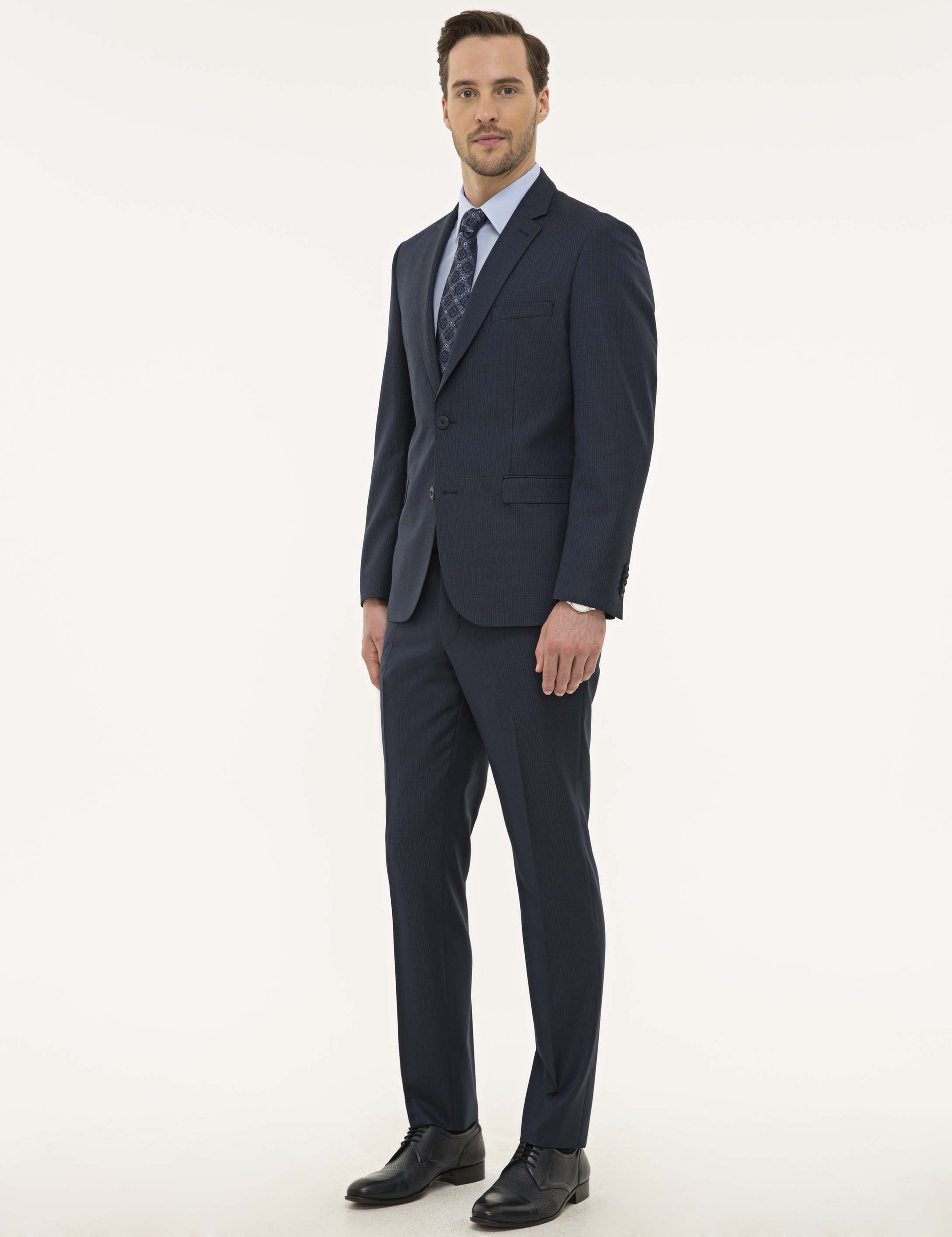 Açık Lacivert Slim Fit Takım Elbise