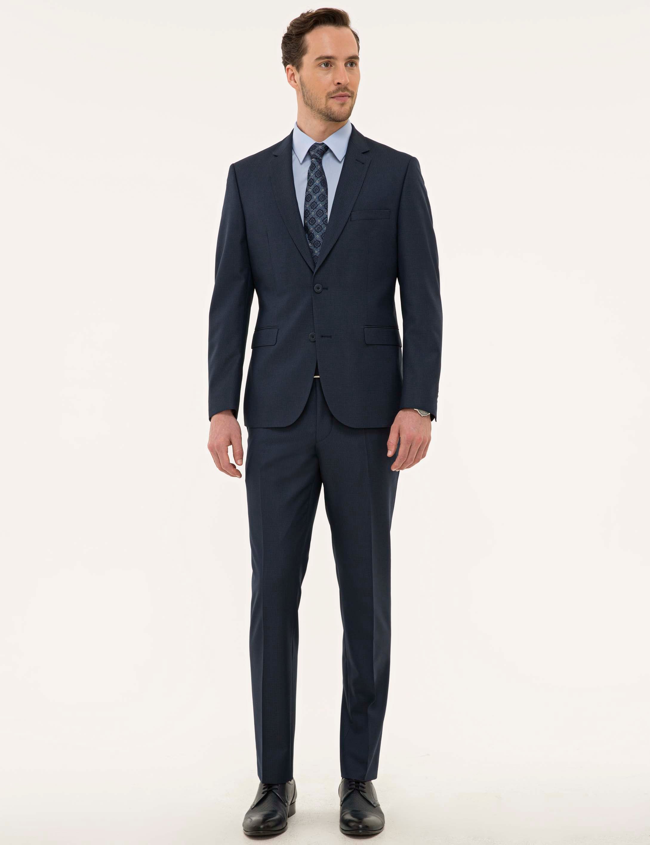 Açık Lacivert Slim Fit Takım Elbise