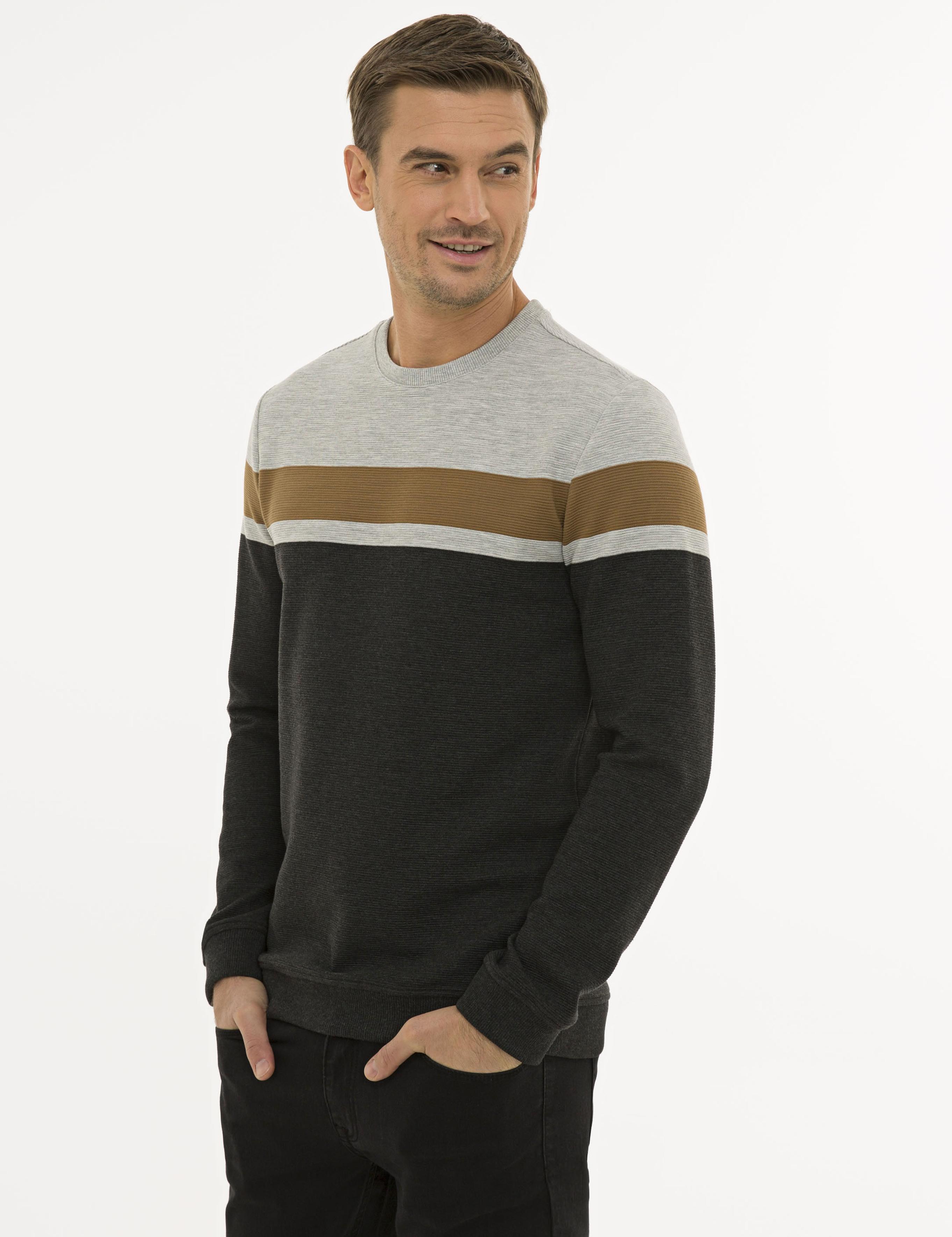 Koyu Gri Melanj Standart Fit Sweatshirt