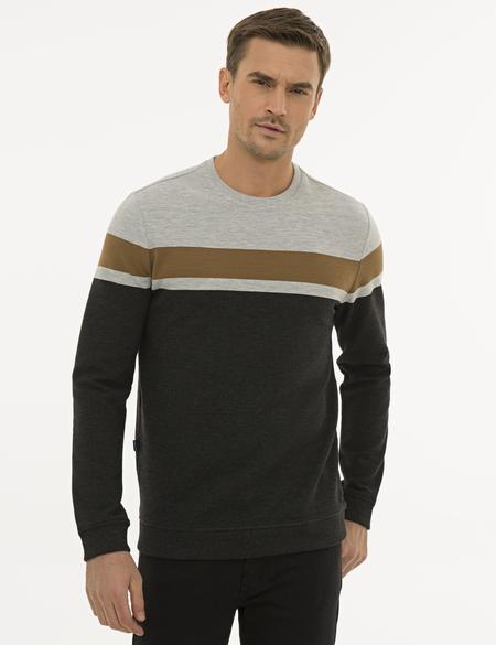 Koyu Gri Melanj Standart Fit Sweatshirt - 50227571014