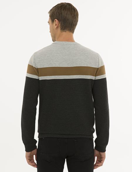 Koyu Gri Melanj Standart Fit Sweatshirt - 50227571014