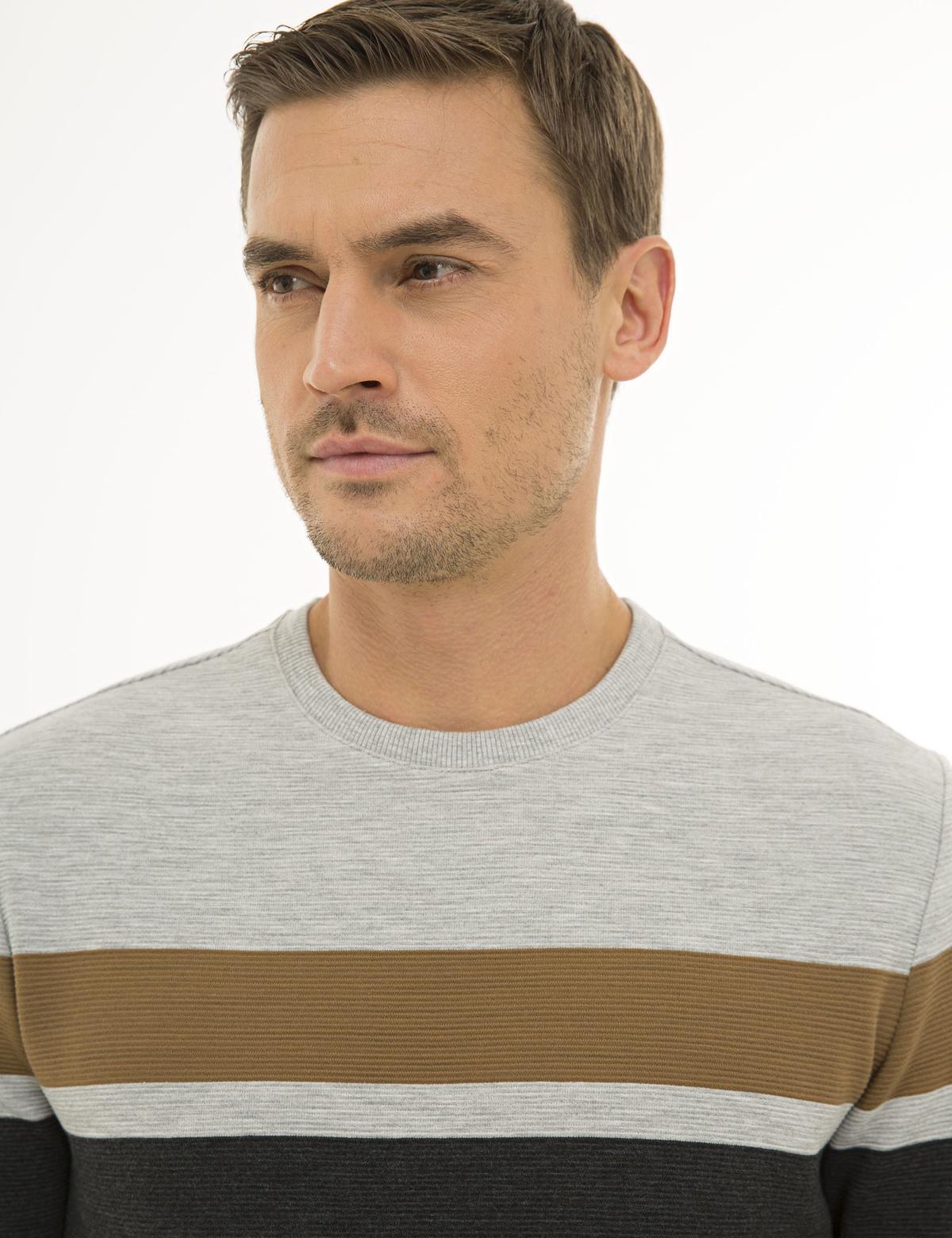 Koyu Gri Melanj Standart Fit Sweatshirt - 50227571014