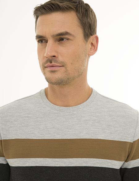 Koyu Gri Melanj Standart Fit Sweatshirt - 50227571014