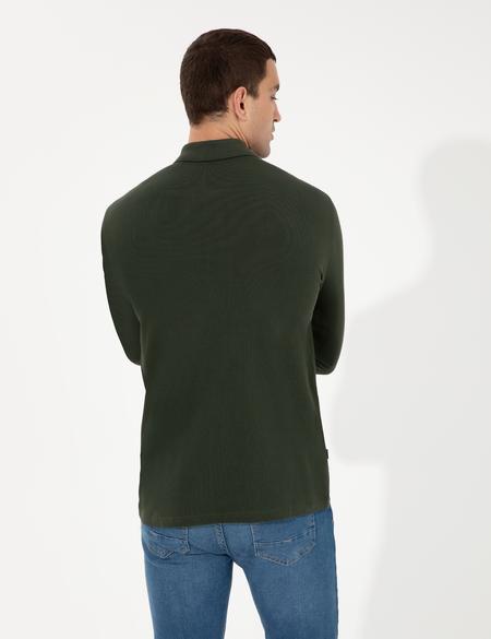 Koyu Yeşil Slim Fit Basic Sweatshirt - 50261102016