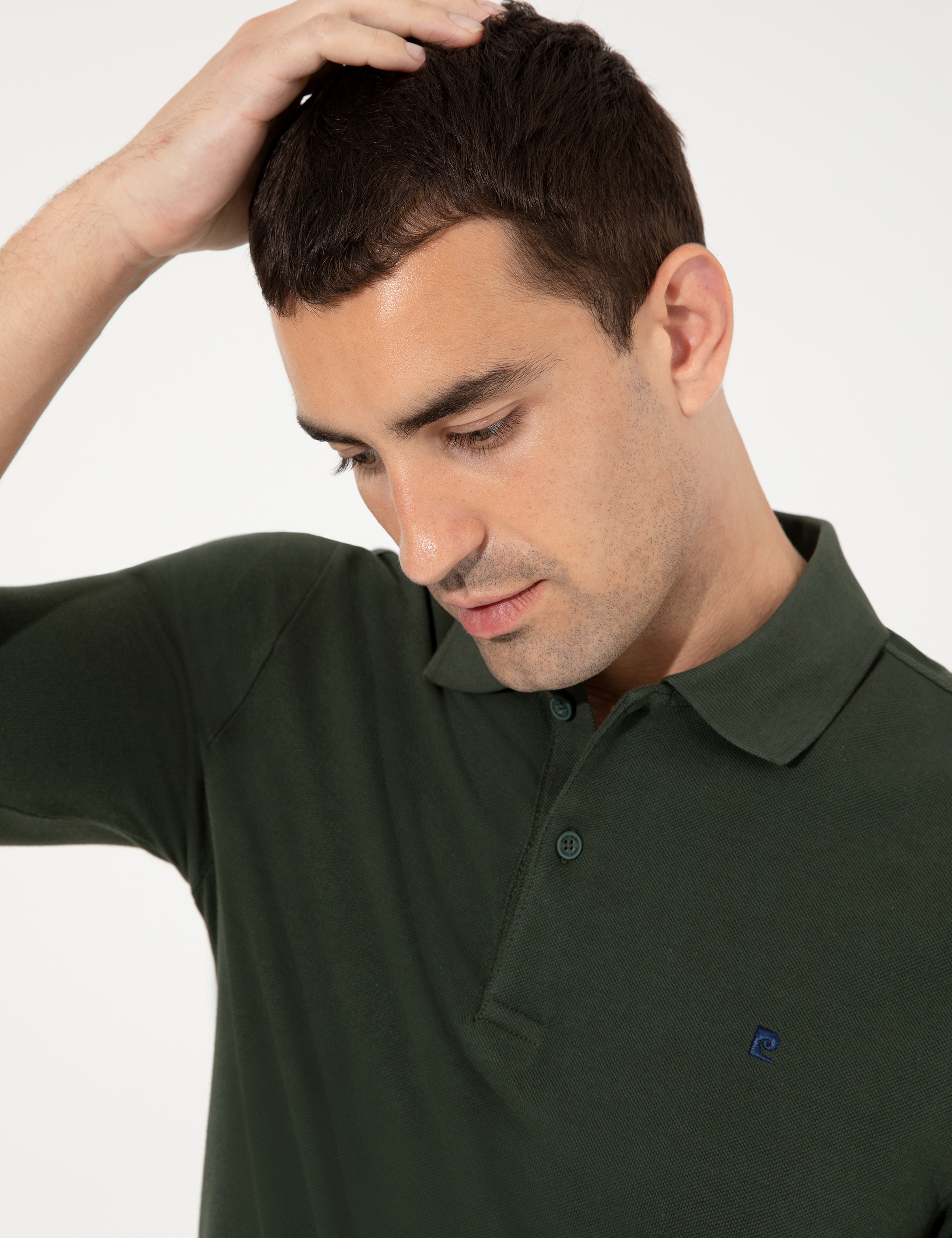 Koyu Yeşil Slim Fit Basic Sweatshirt