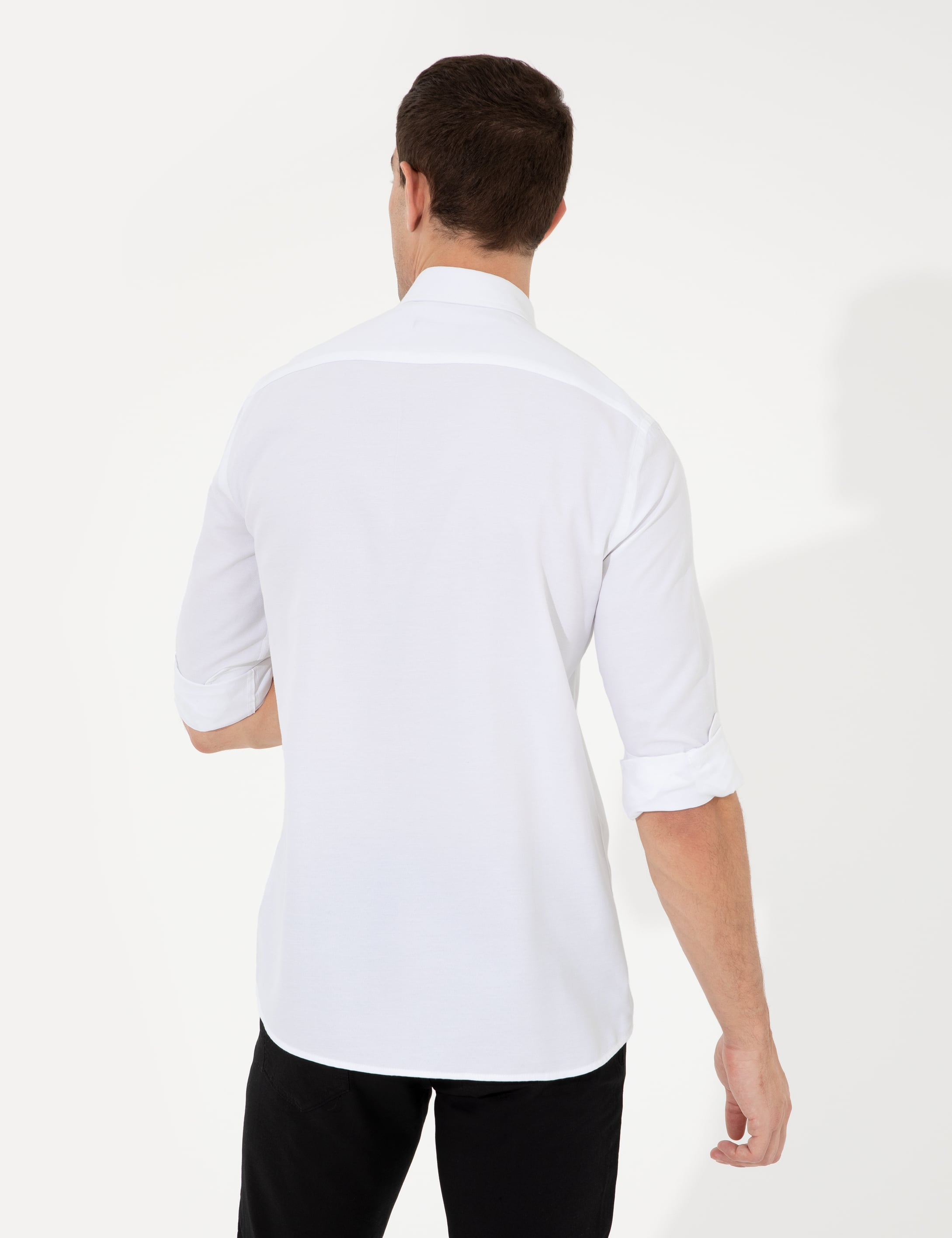 Beyaz Slim Fit Oxford Gömlek