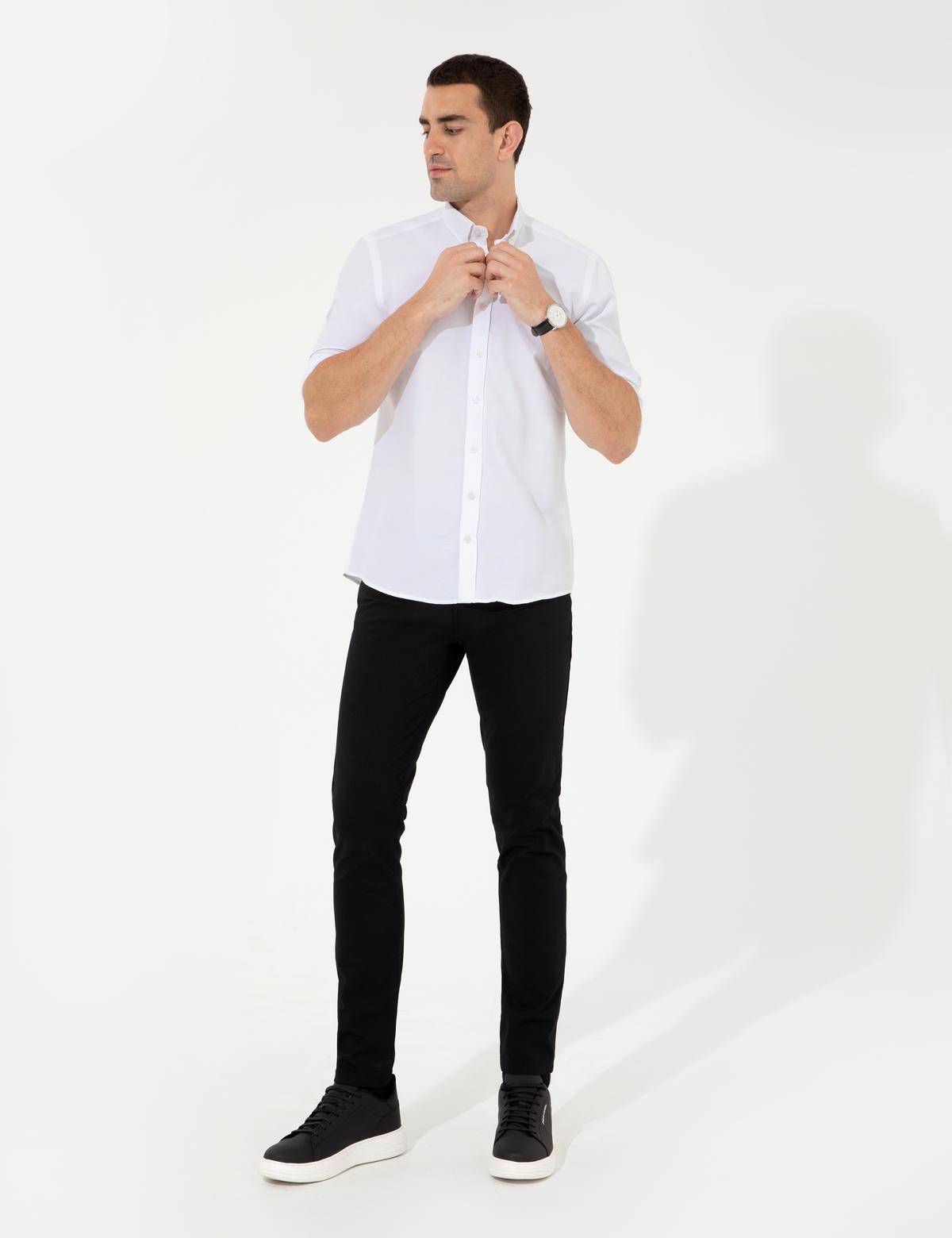 Beyaz Slim Fit Oxford Gömlek - 50255278025