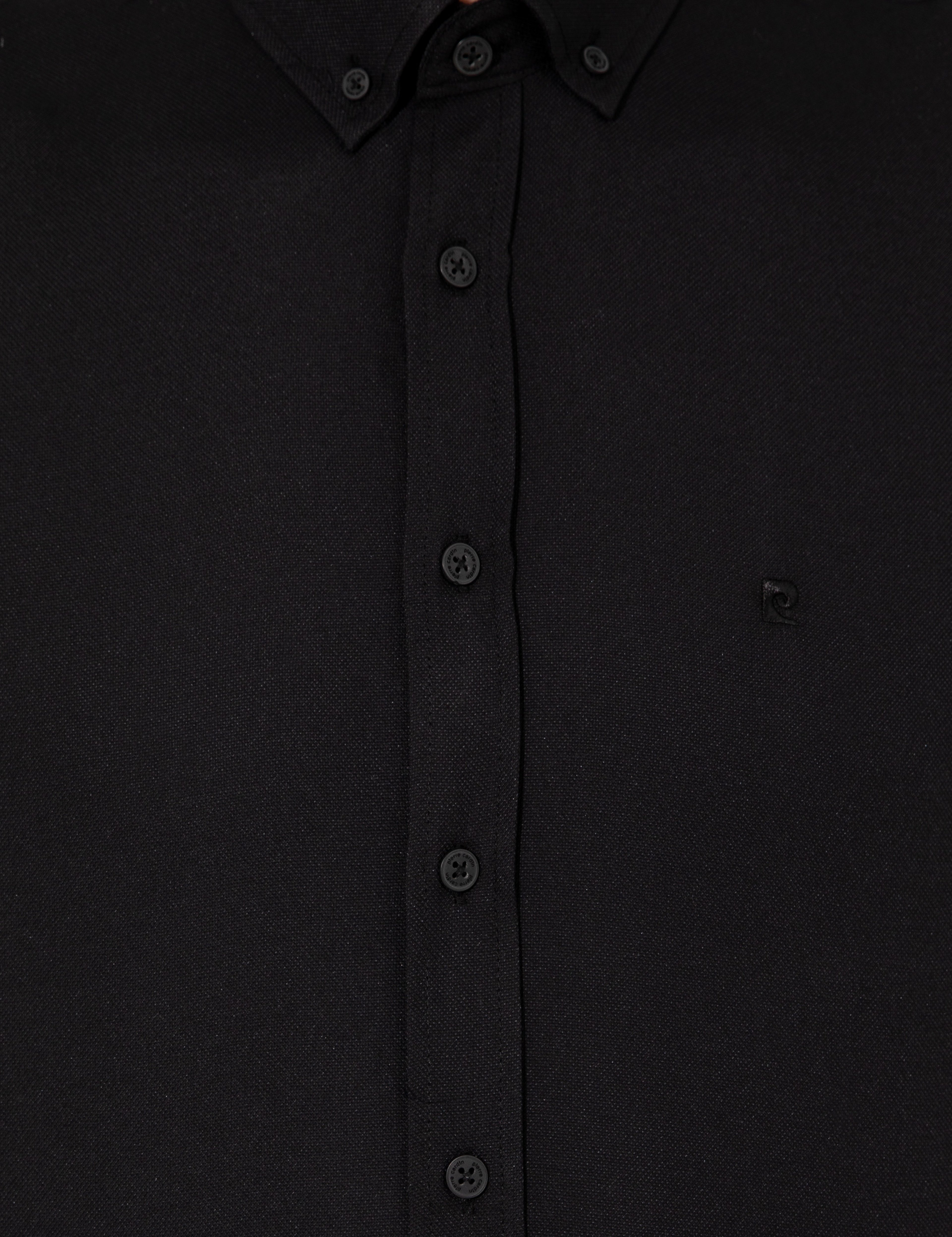 Siyah Slim Fit Oxford Gömlek - Image 6