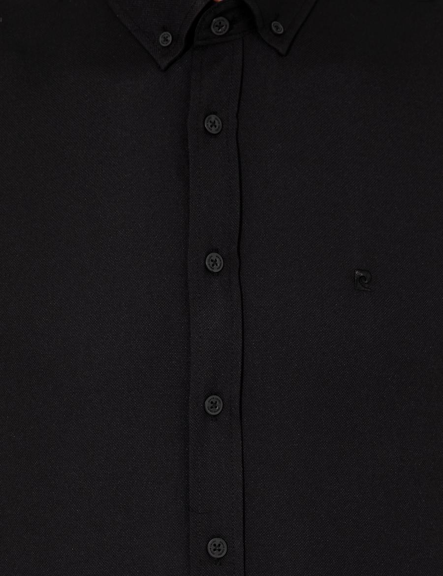 Siyah Slim Fit Oxford Gömlek