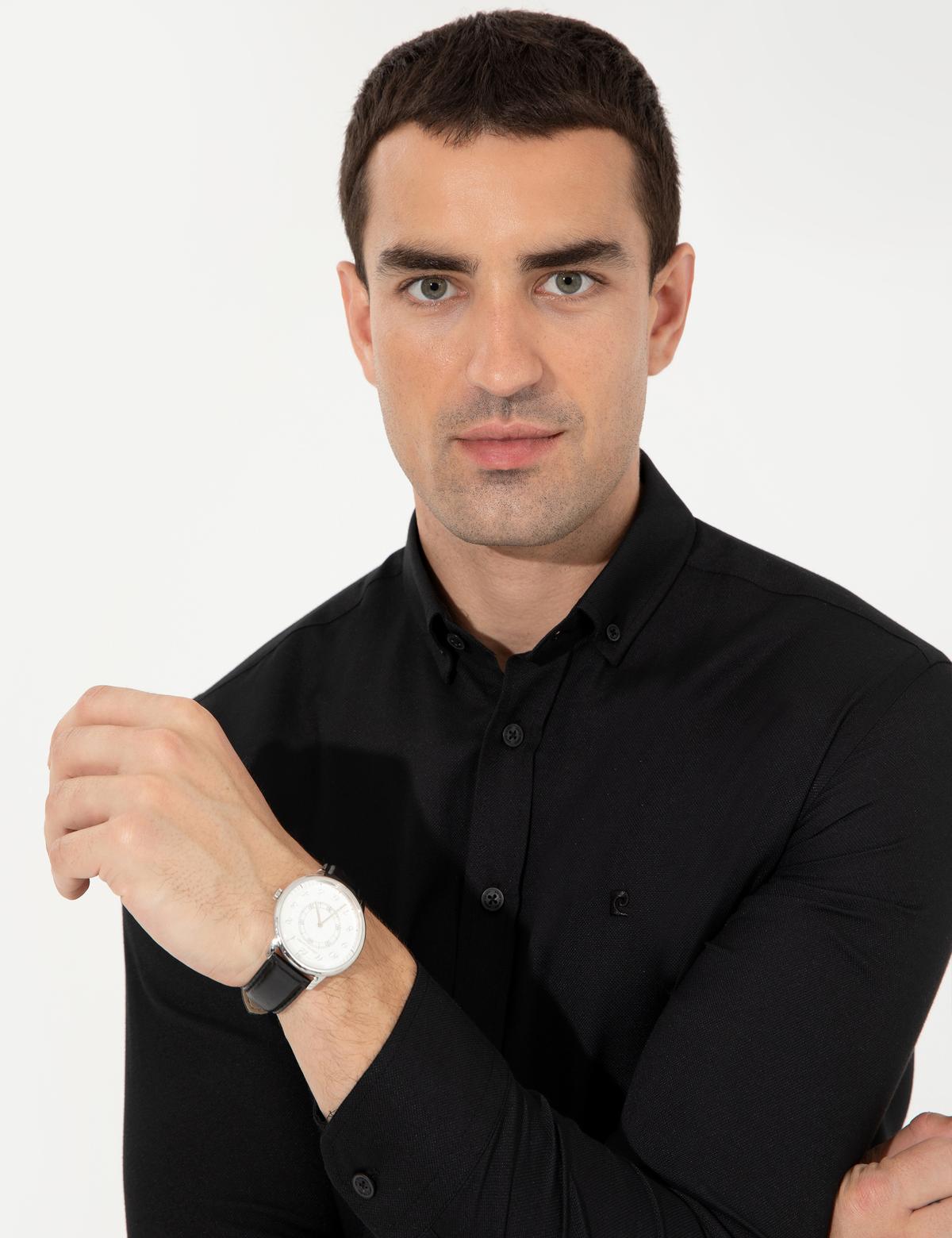 Siyah Slim Fit Oxford Gömlek - 50255278011