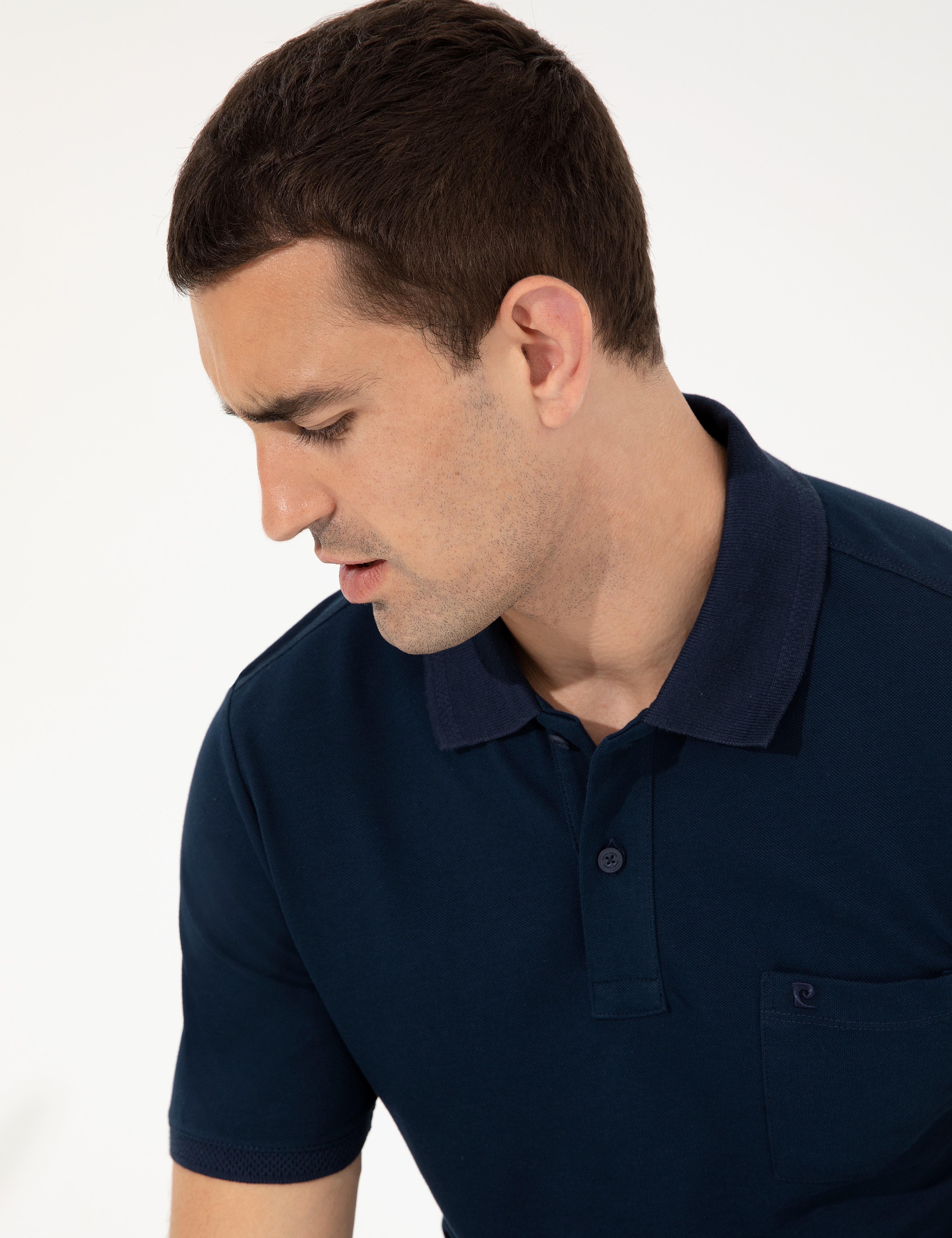 Lacivert Regular Fit Polo Yaka Basic Tişört - Image 1