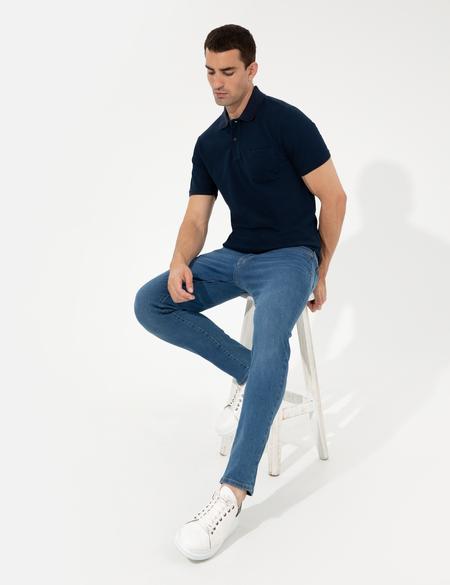 Lacivert Regular Fit Polo Yaka Basic Tişört - 50250209026