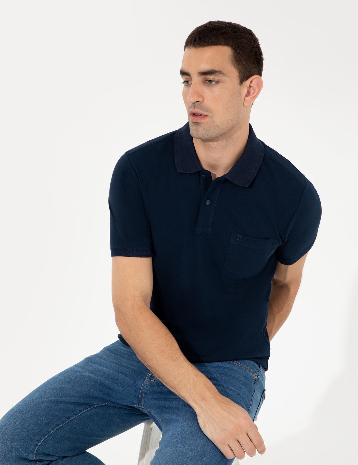 Lacivert Regular Fit Polo Yaka Basic Tişört - 50250209026