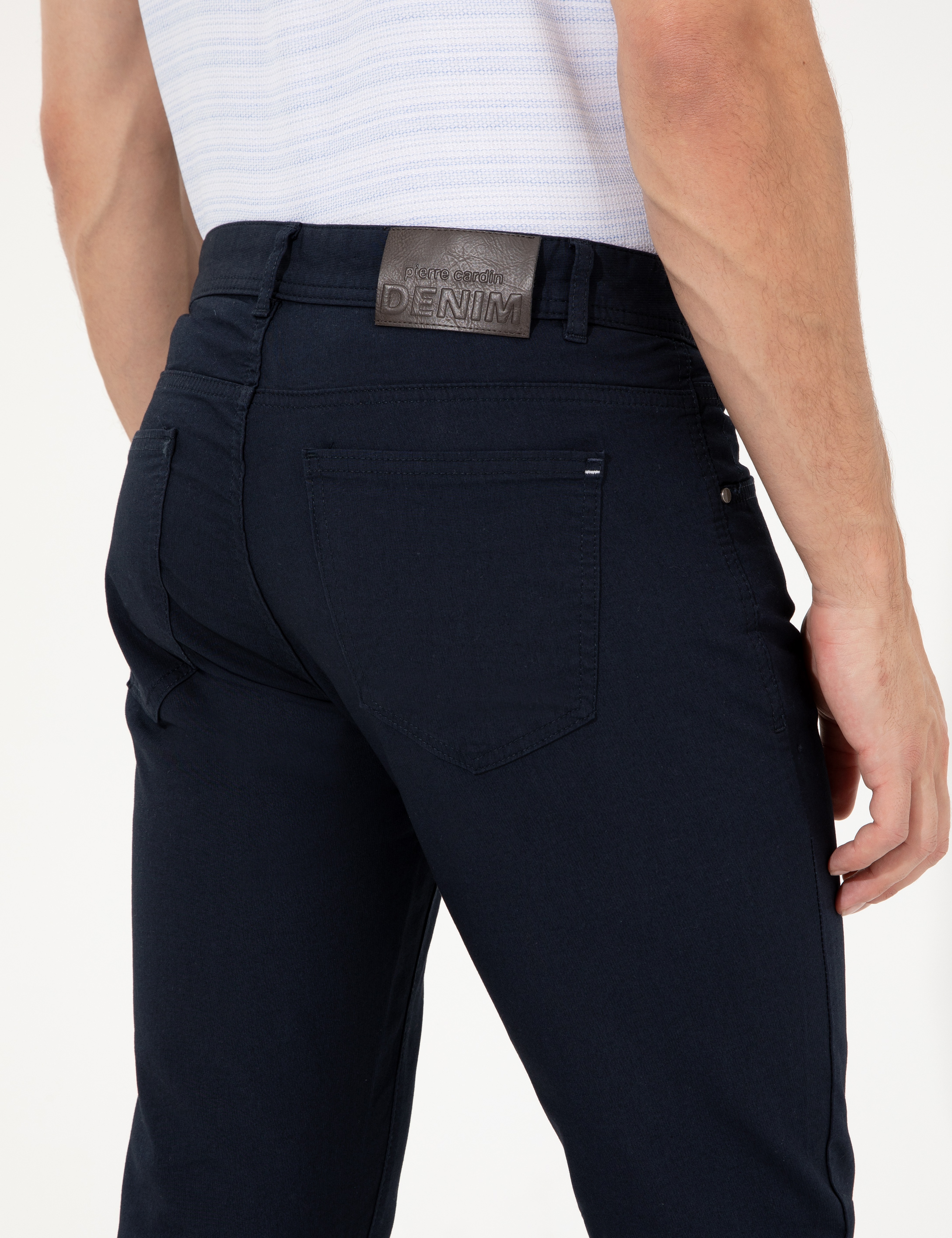 Lacivert Slim Fit Kanvas Pantolon
