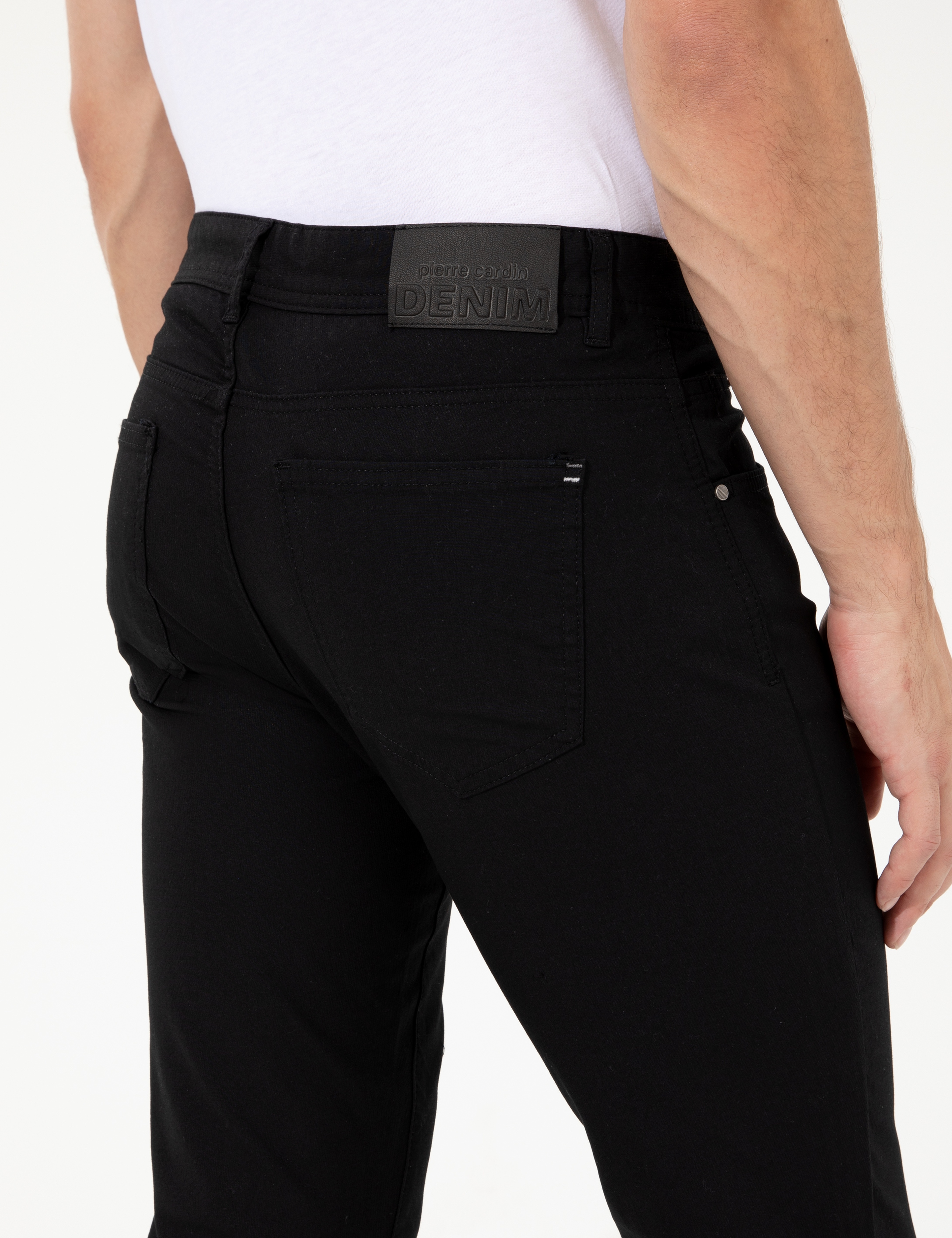 Siyah Slim Fit Kanvas Pantolon - Image 7
