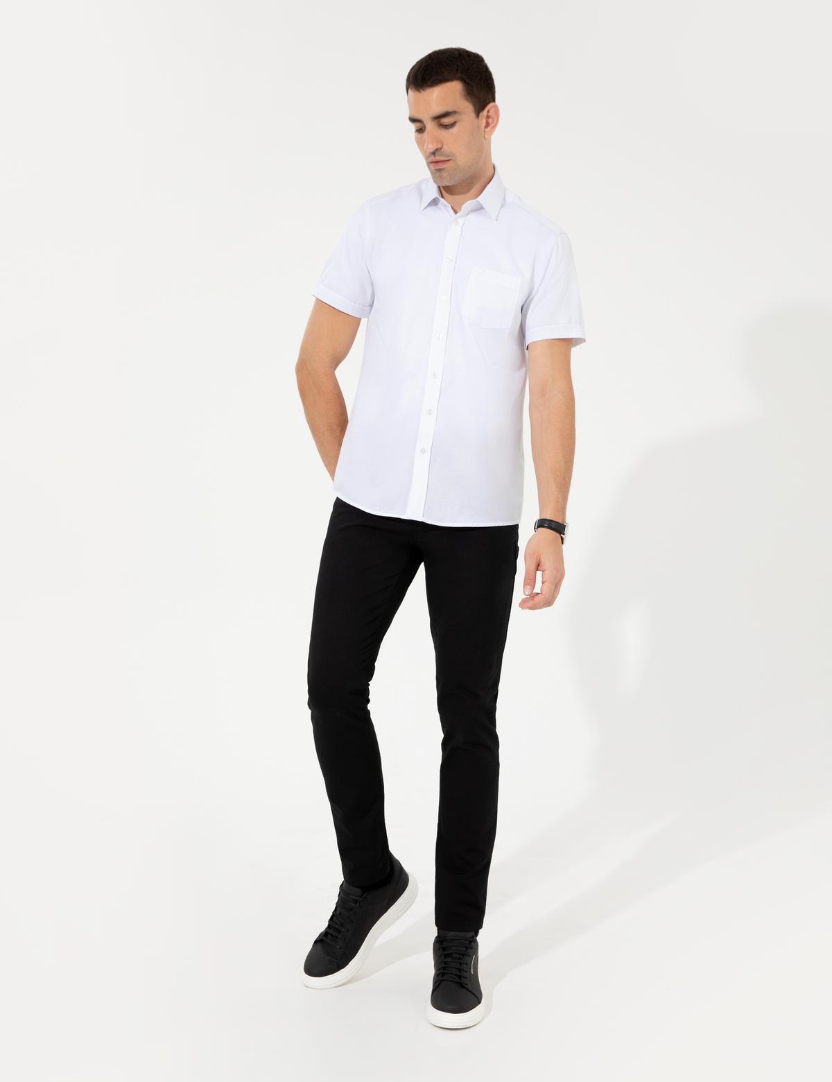 Siyah Slim Fit Kanvas Pantolon