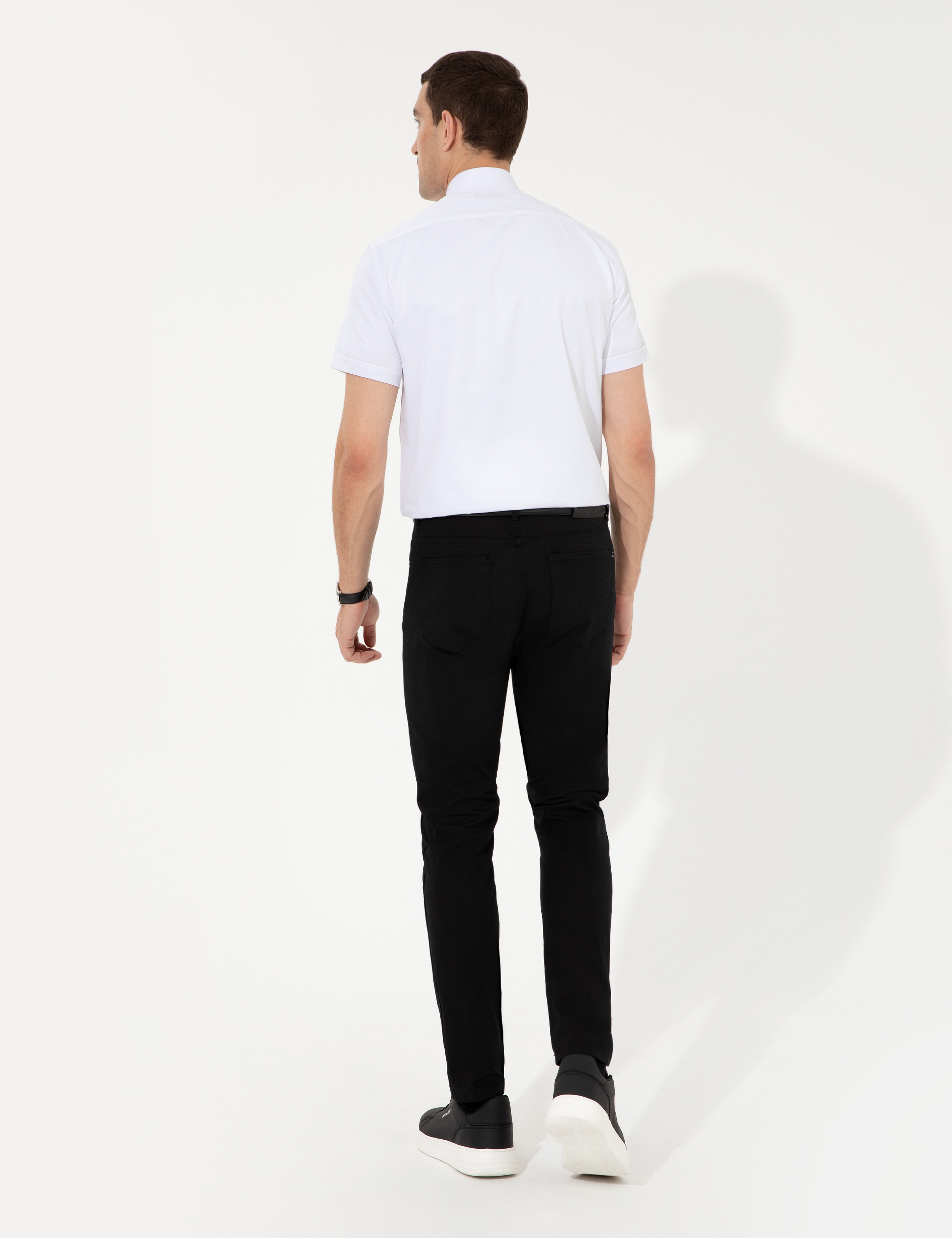 Siyah Slim Fit Kanvas Pantolon