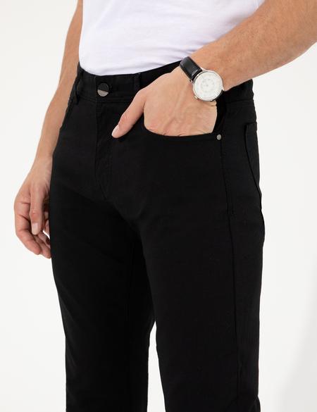 Siyah Slim Fit Kanvas Pantolon - 50251460139