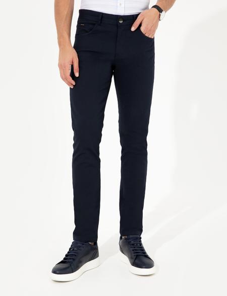 Lacivert Slim Fit Kanvas Pantolon - 50251460095