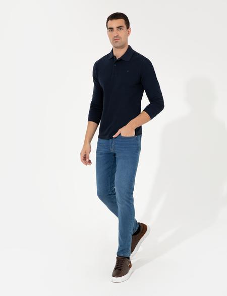 Lacivert Slim Fit Basic Sweatshirt - 50261102023