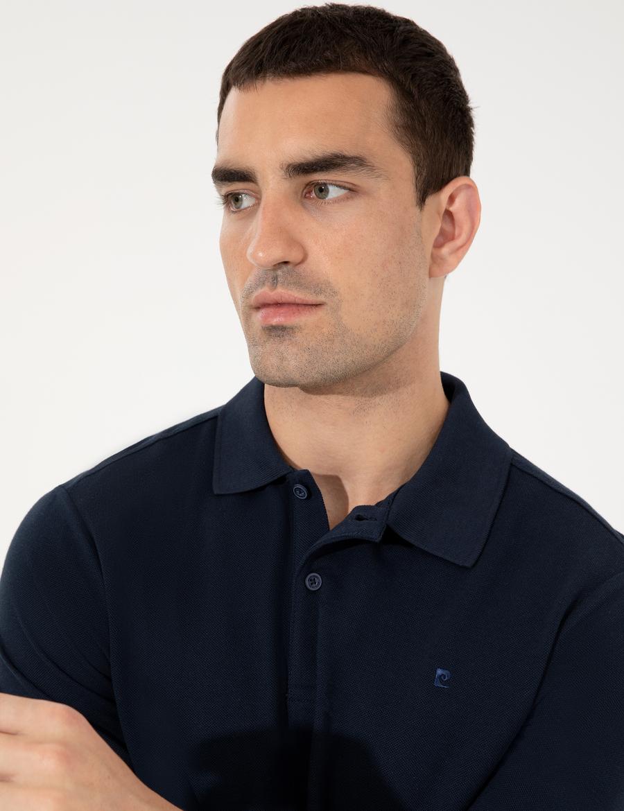 Lacivert Slim Fit Basic Sweatshirt