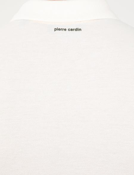 Ekru Slim Fit Fermuar Detaylı Polo Yaka Tişört - 50250229008