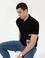 Siyah Slim Fit Fermuar Detaylı Polo Yaka Tişört